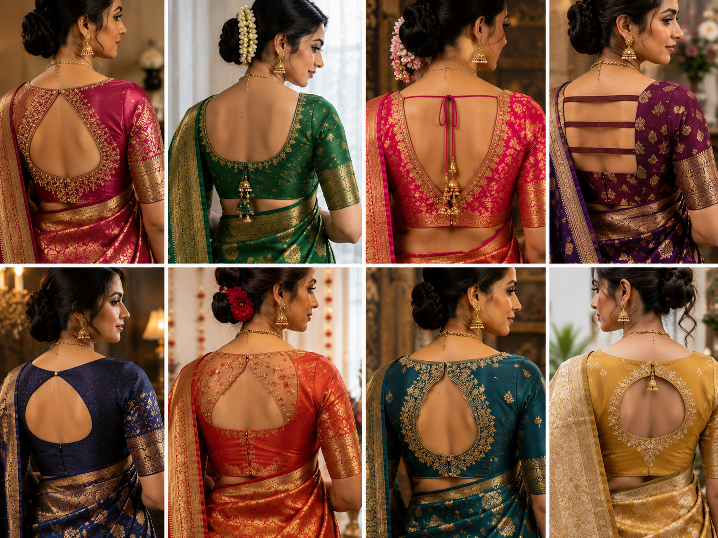Which Blouse Design Best Complements a Kanchipuram Saree?