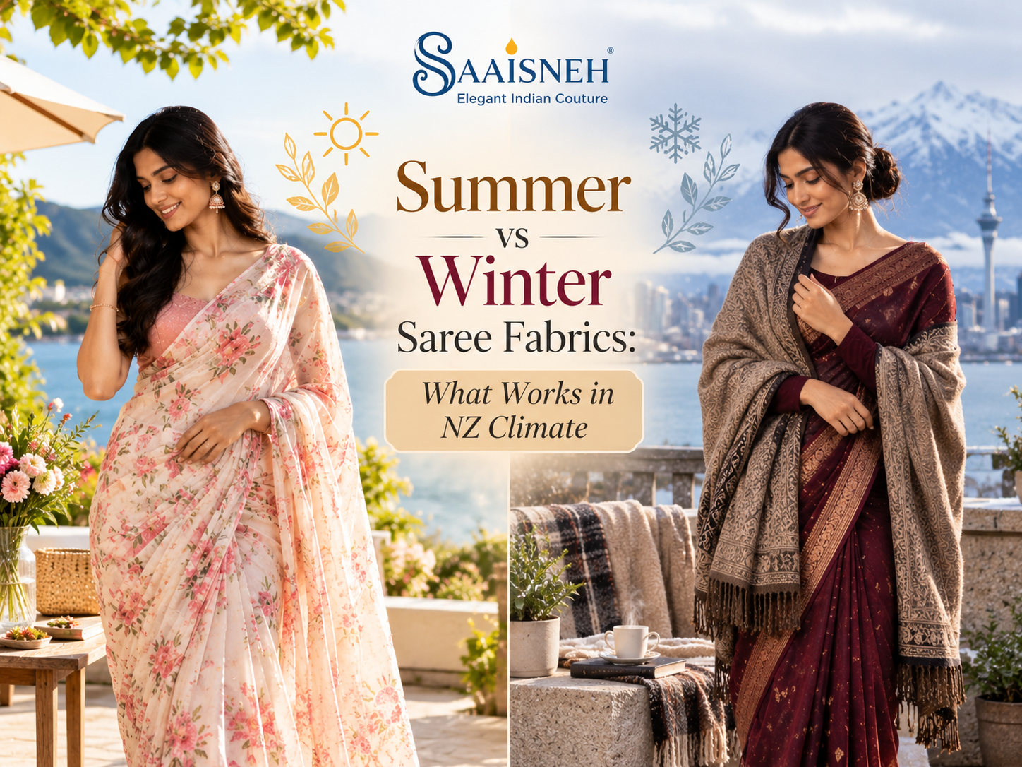 Summer vs Winter Saree Fabrics: What Works in NZ Climate