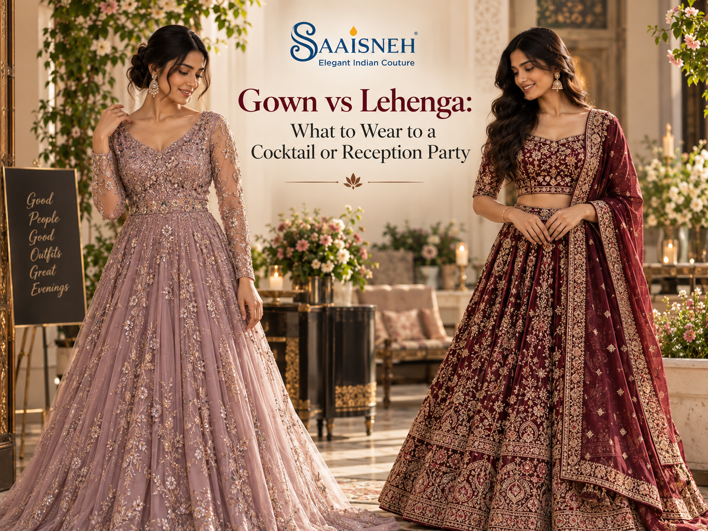 Gown vs Lehenga: What to Wear to a Cocktail or Reception Party