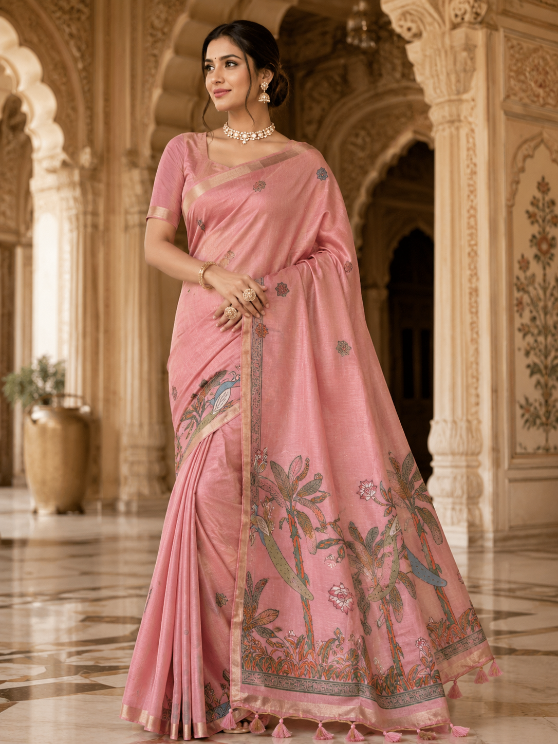 Radhika - Blend Linen Cotton Saree