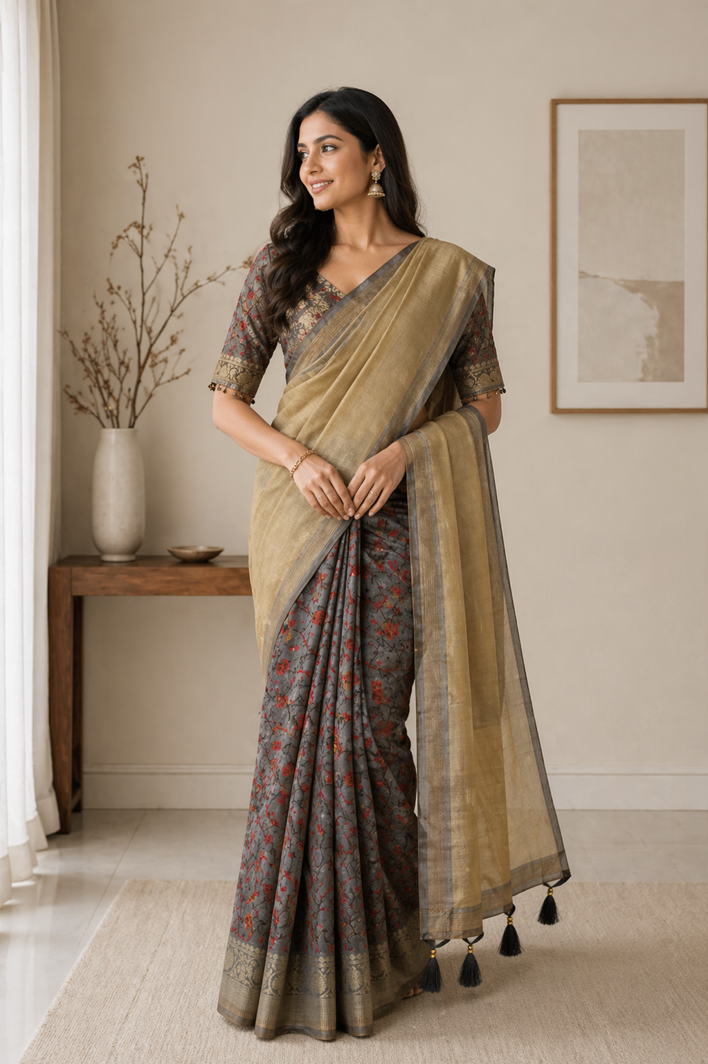 Krishna - Blend Silk Embroidery Saree