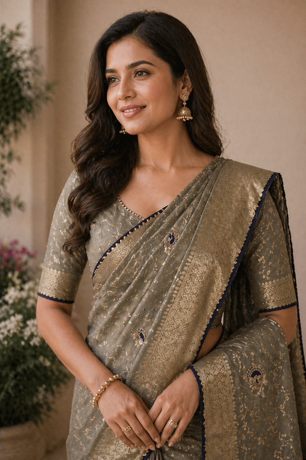 Jasleen - Tissue Embroidery Saree