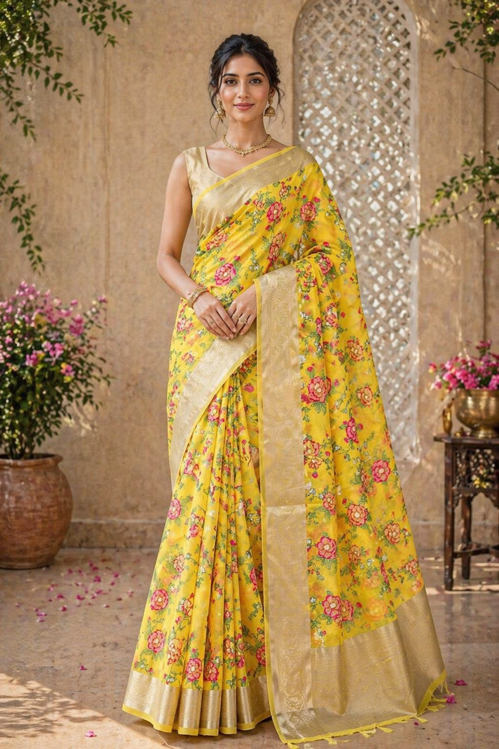 Rashmi - Blend Organza Embroidery Saree