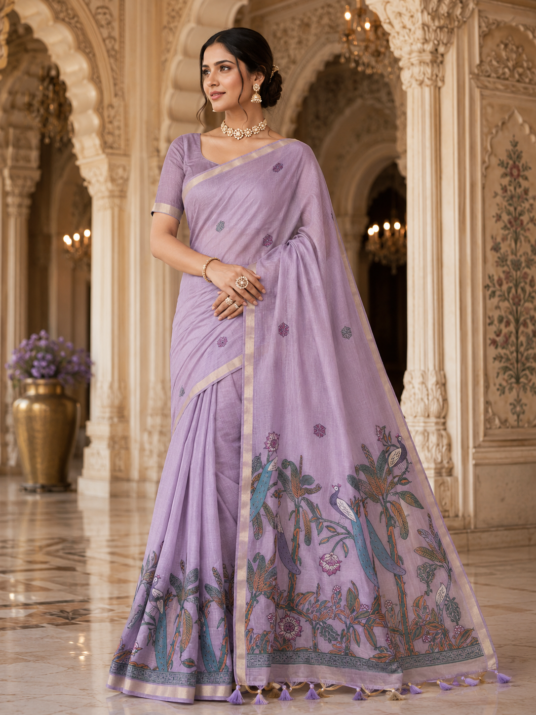 Radhika - Blend Linen Cotton Saree