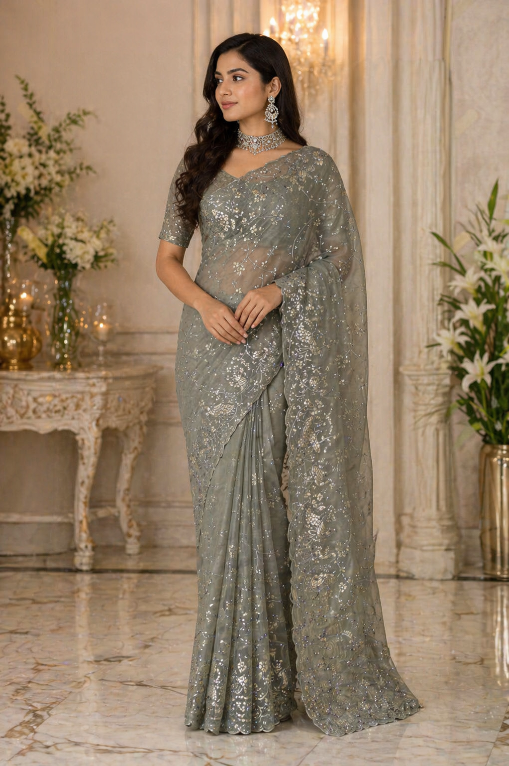 Adhvika - Tissue Silk Saree