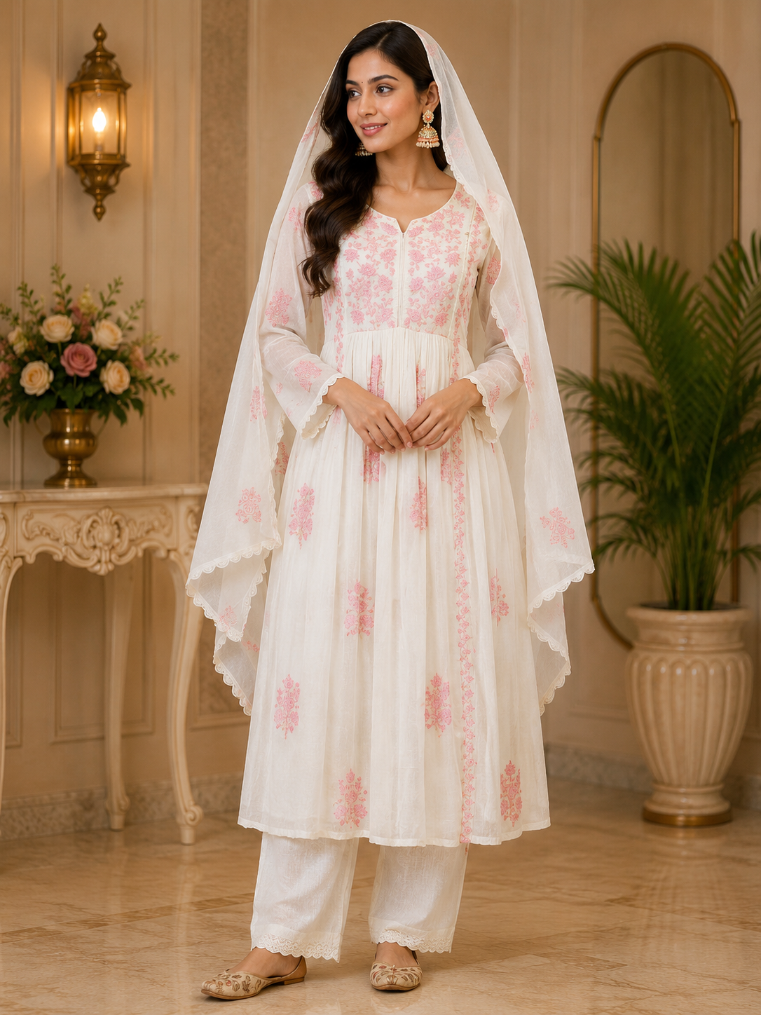 Aditi - Cotton Embroidery Anarkali Suit