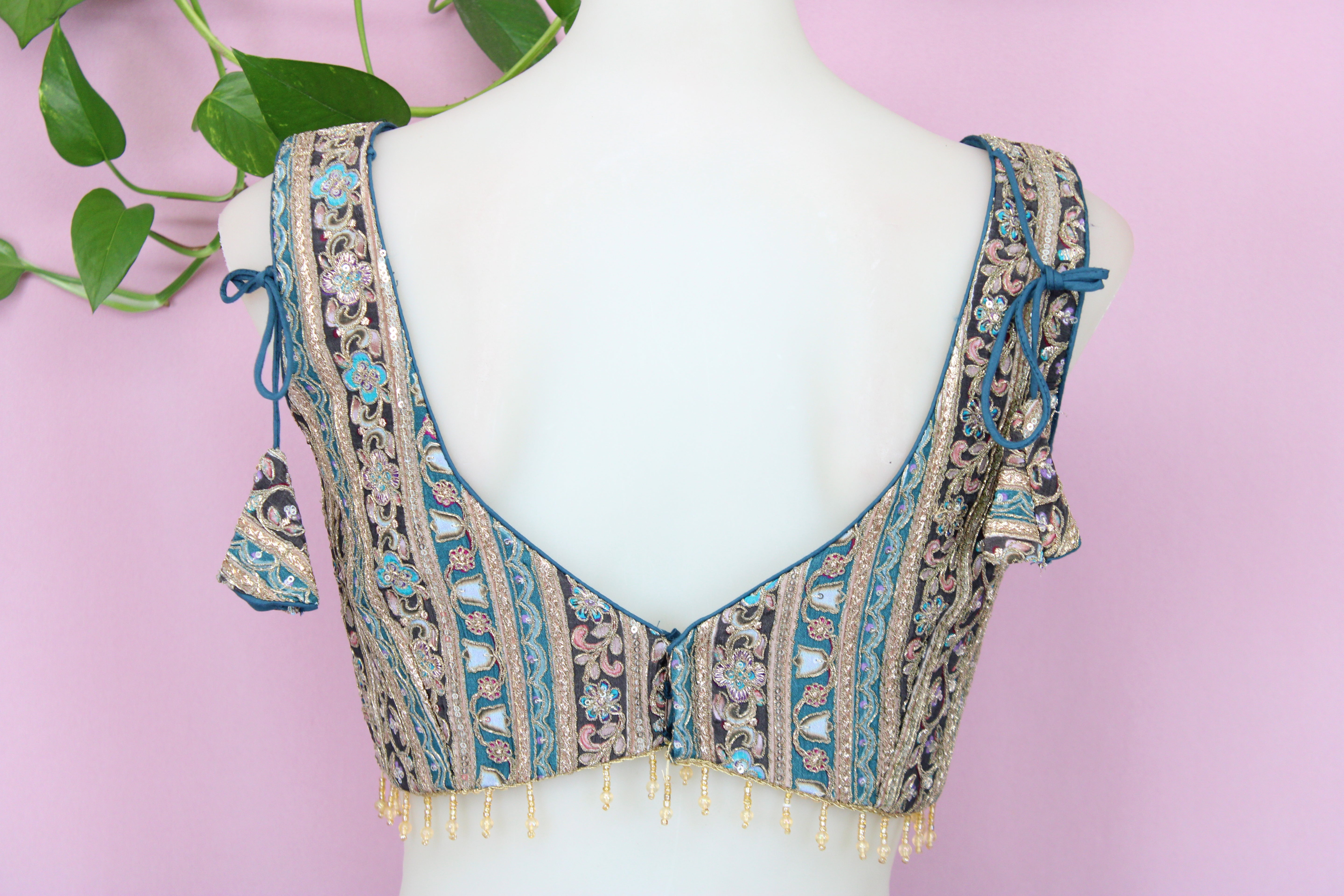 Amber - Georgette Embroidered Designer Sleeveless Princess Cut Blouse