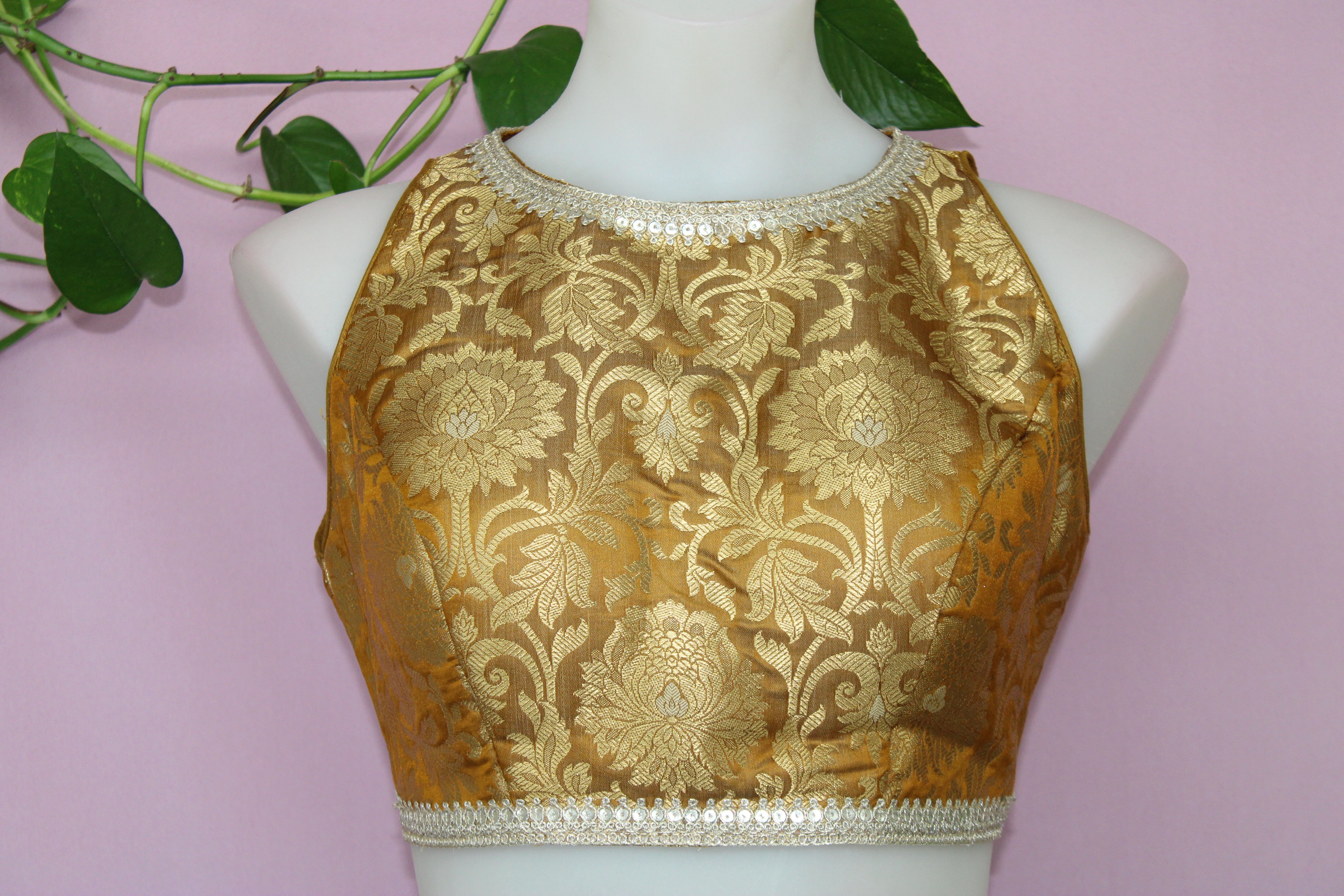 Amy - Banarasi Silk Brocade Sleeveless Princess Cut Blouse