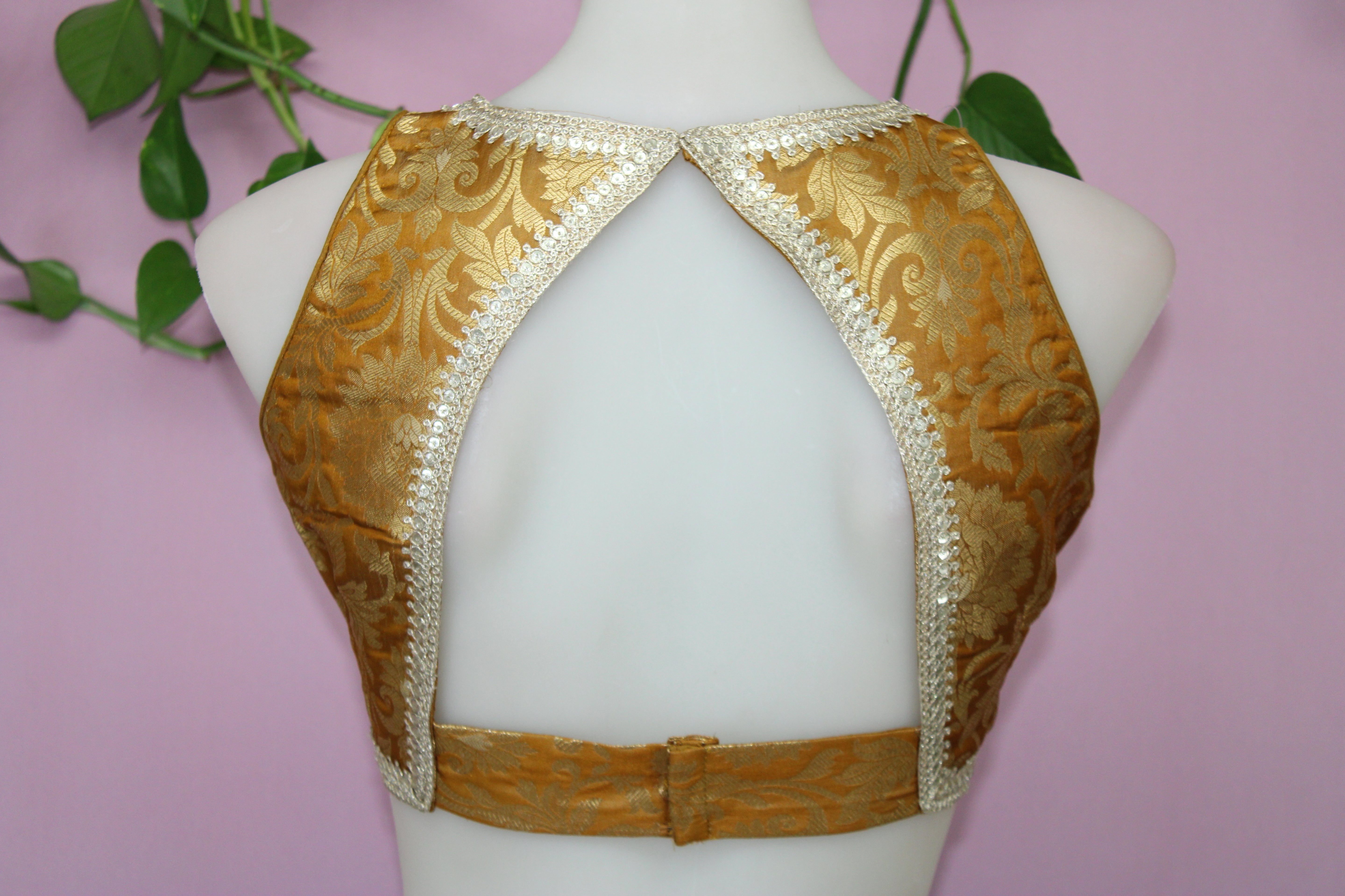 Amy - Banarasi Silk Brocade Sleeveless Princess Cut Blouse