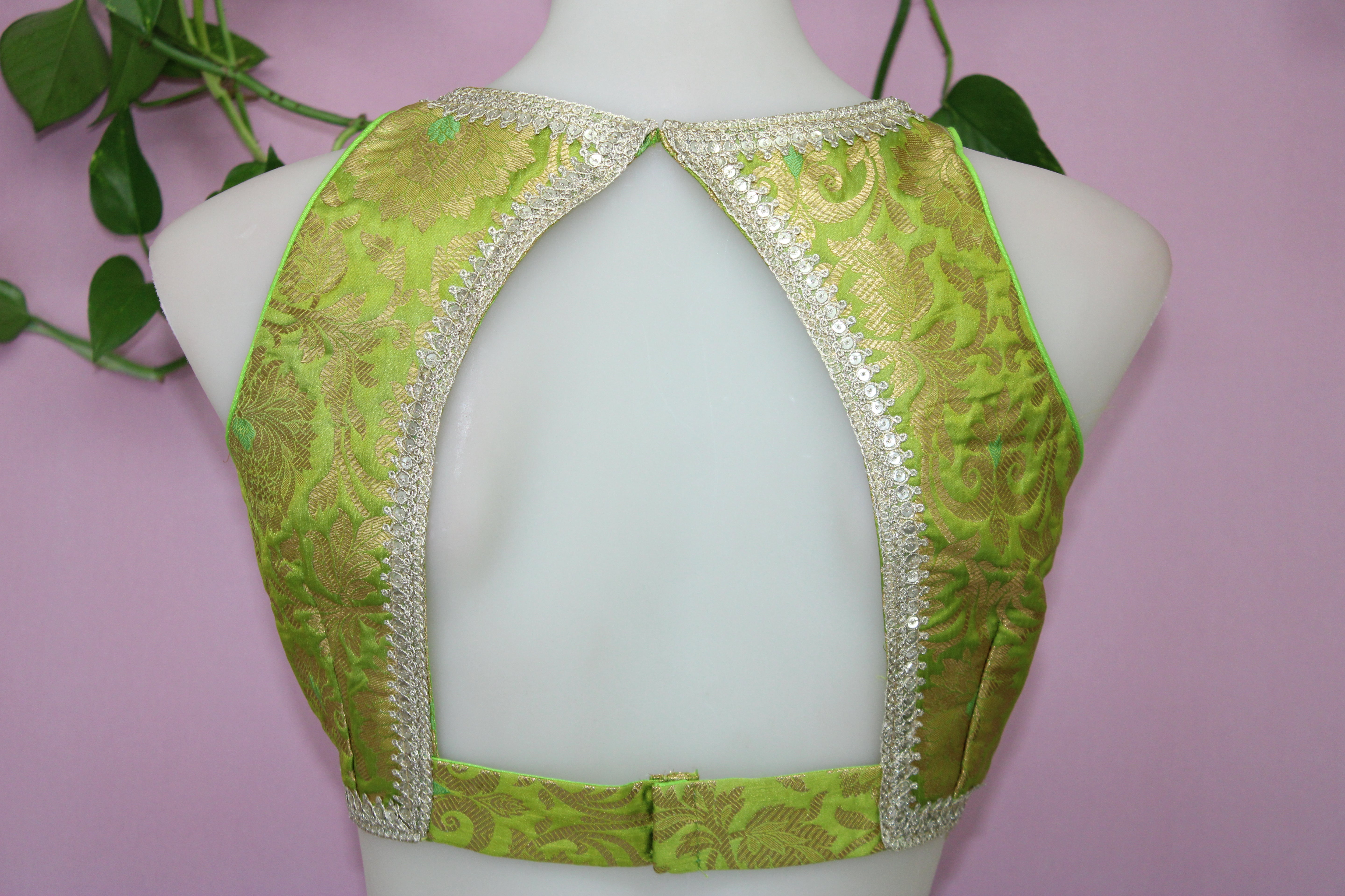 Amy - Banarasi Silk Brocade Sleeveless Princess Cut Blouse