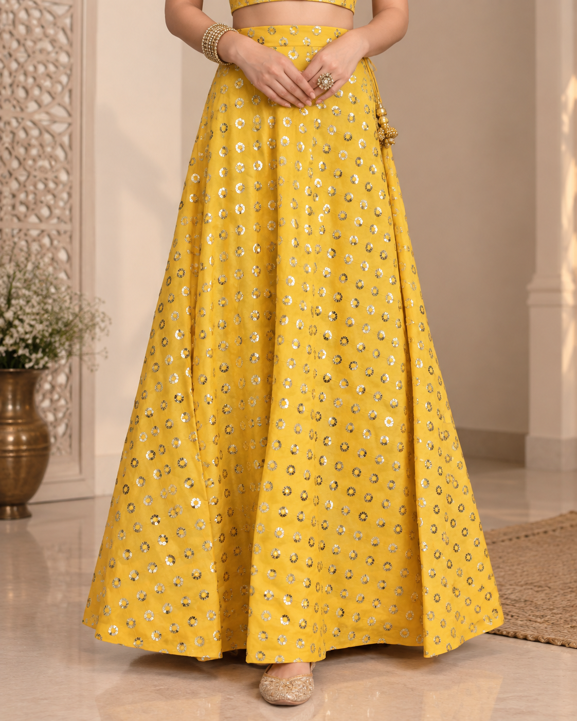 Anne - Georgette Sequin Circular Lehenga Skirt