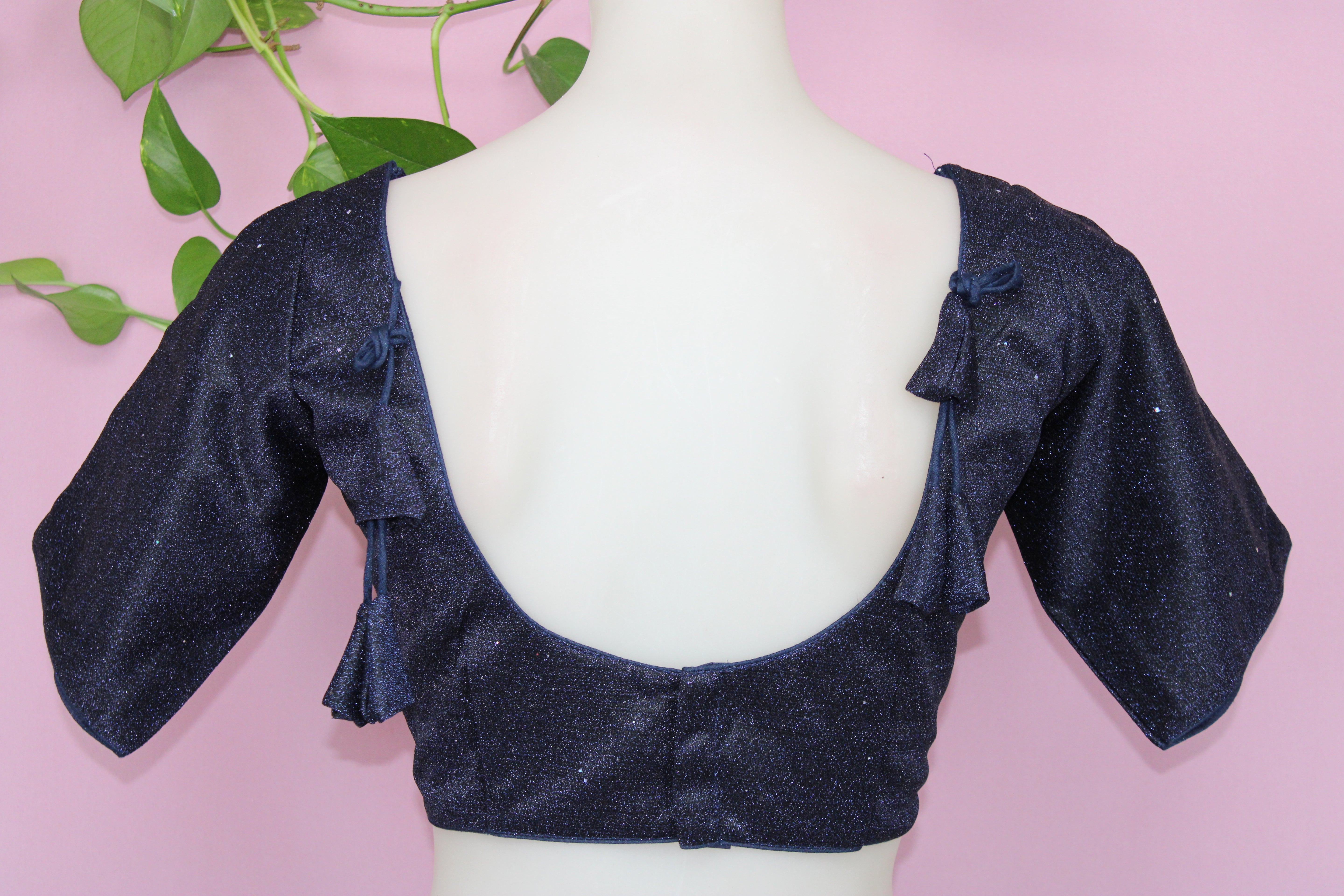 Anya - Fix glitter Half Sleeves Princess Cut Blouse