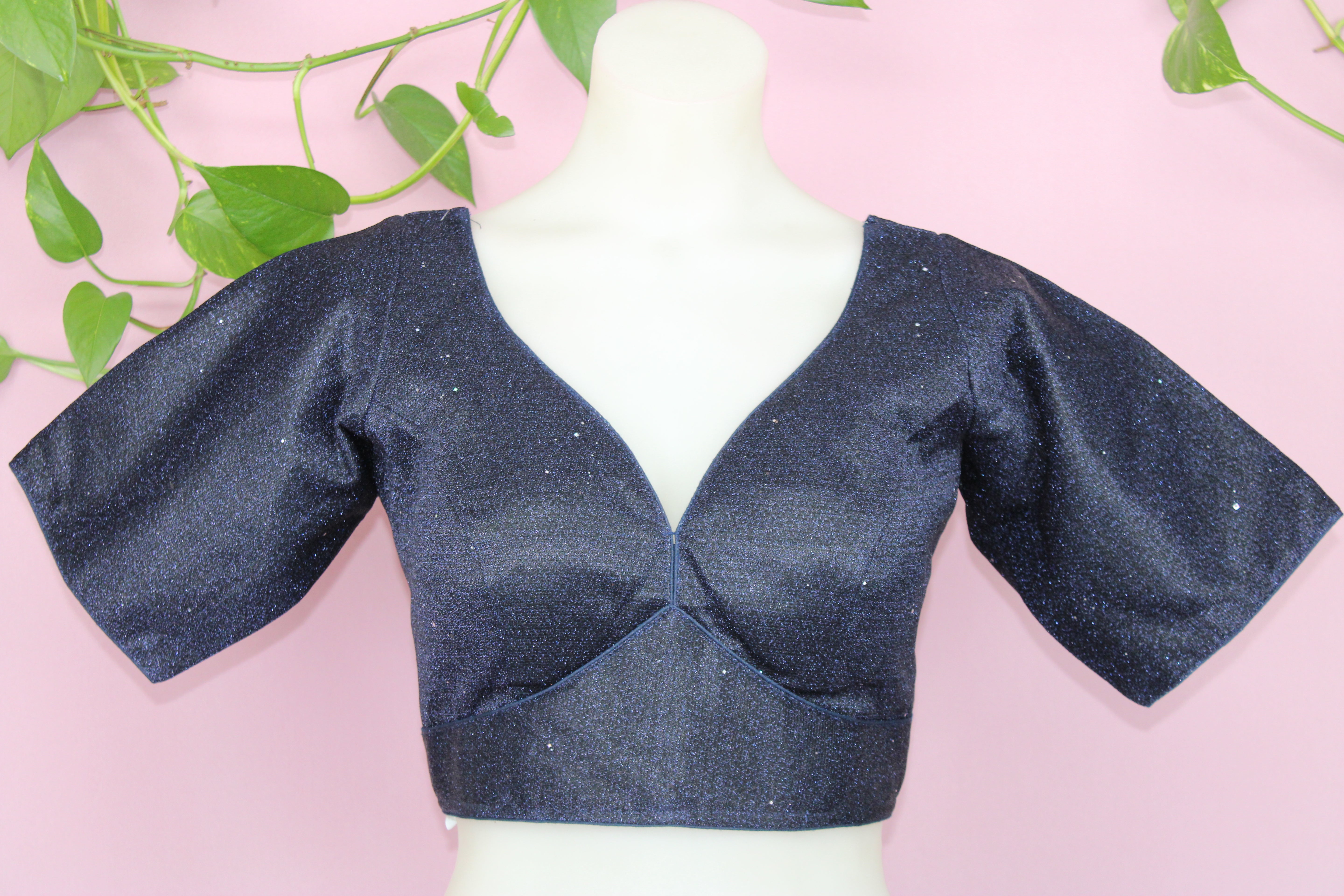 Anya - Fix glitter Half Sleeves Princess Cut Blouse