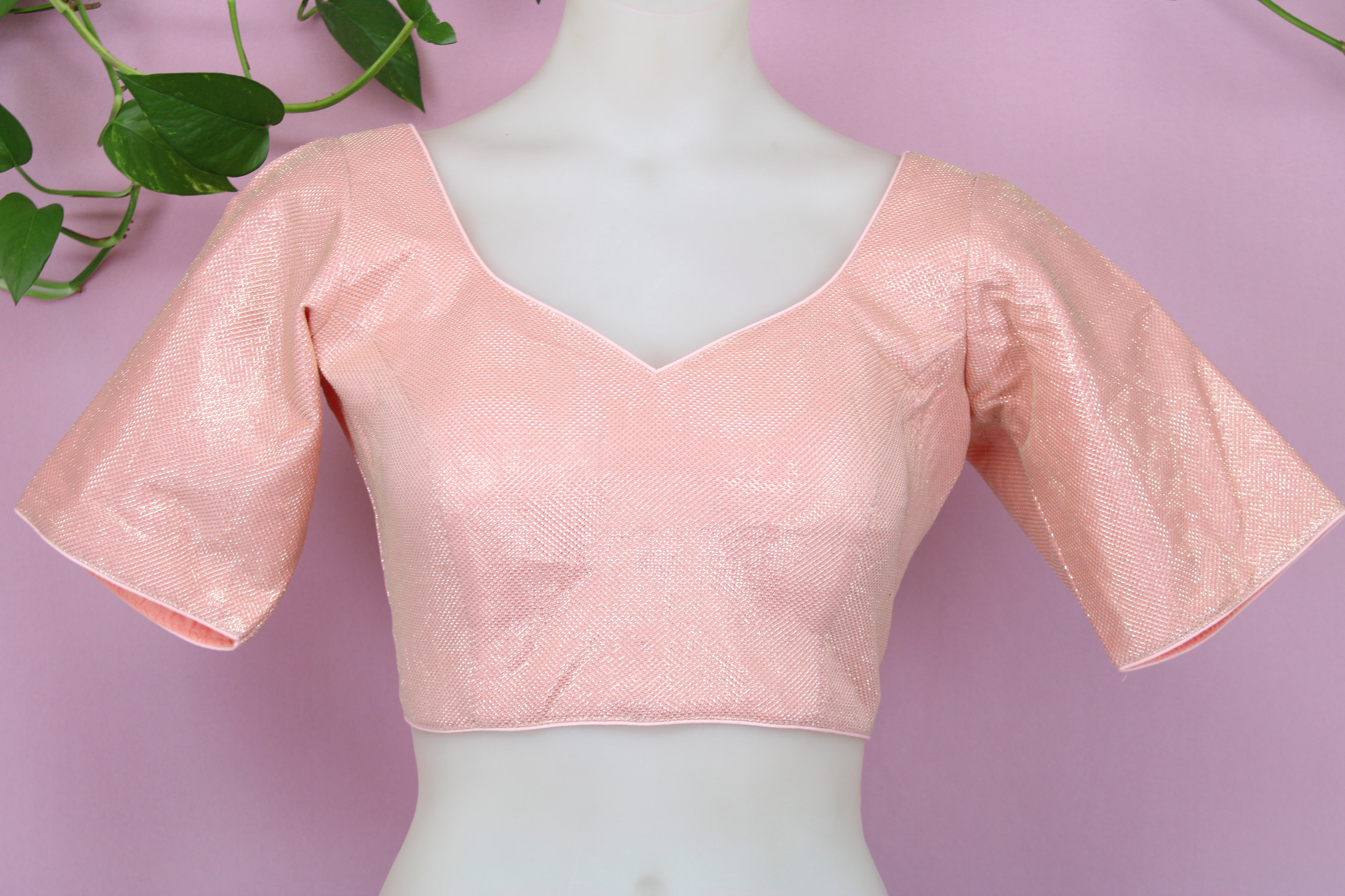 Anya - Fix glitter Half Sleeves Princess Cut Blouse