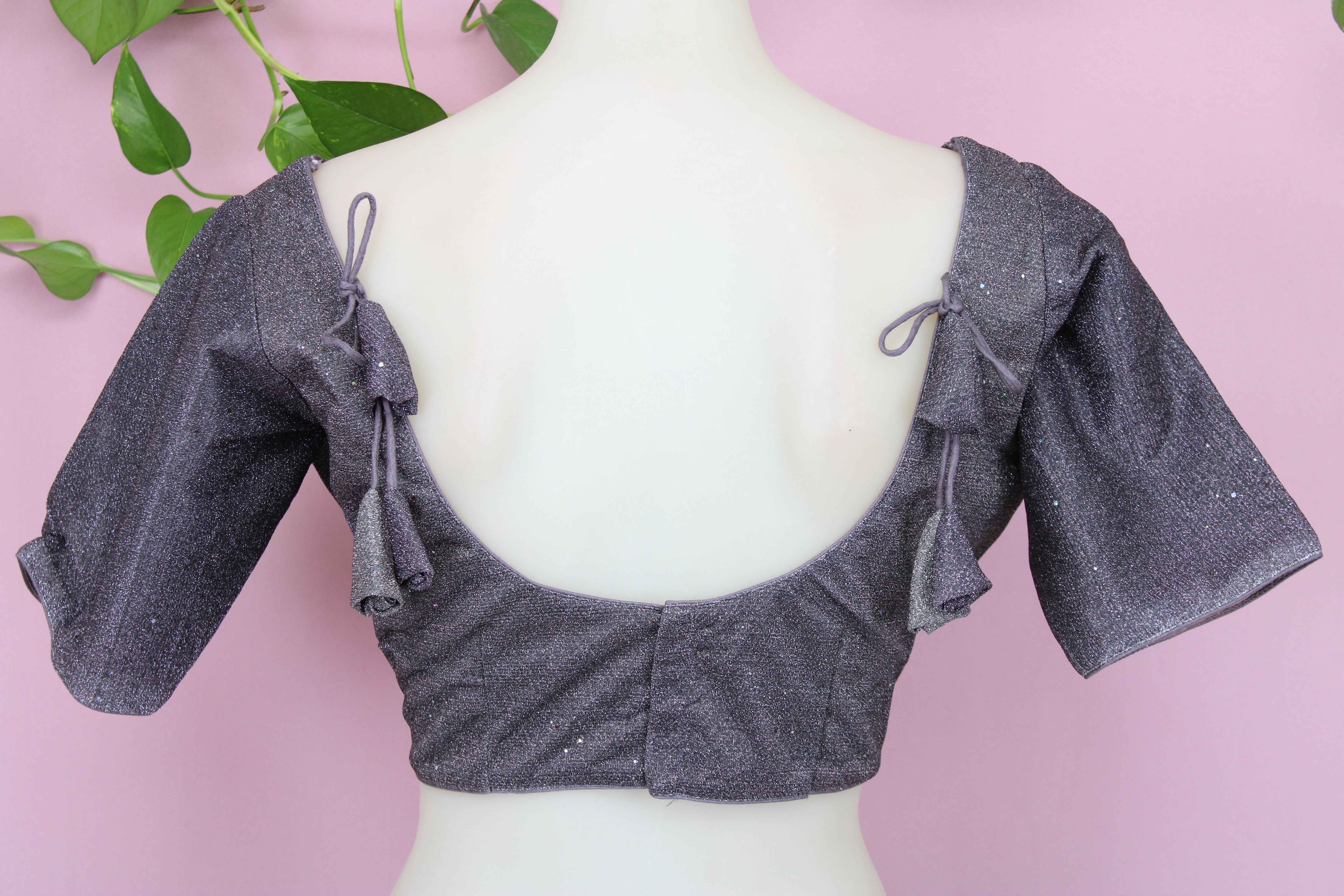 Anya - Fix glitter Half Sleeves Princess Cut Blouse