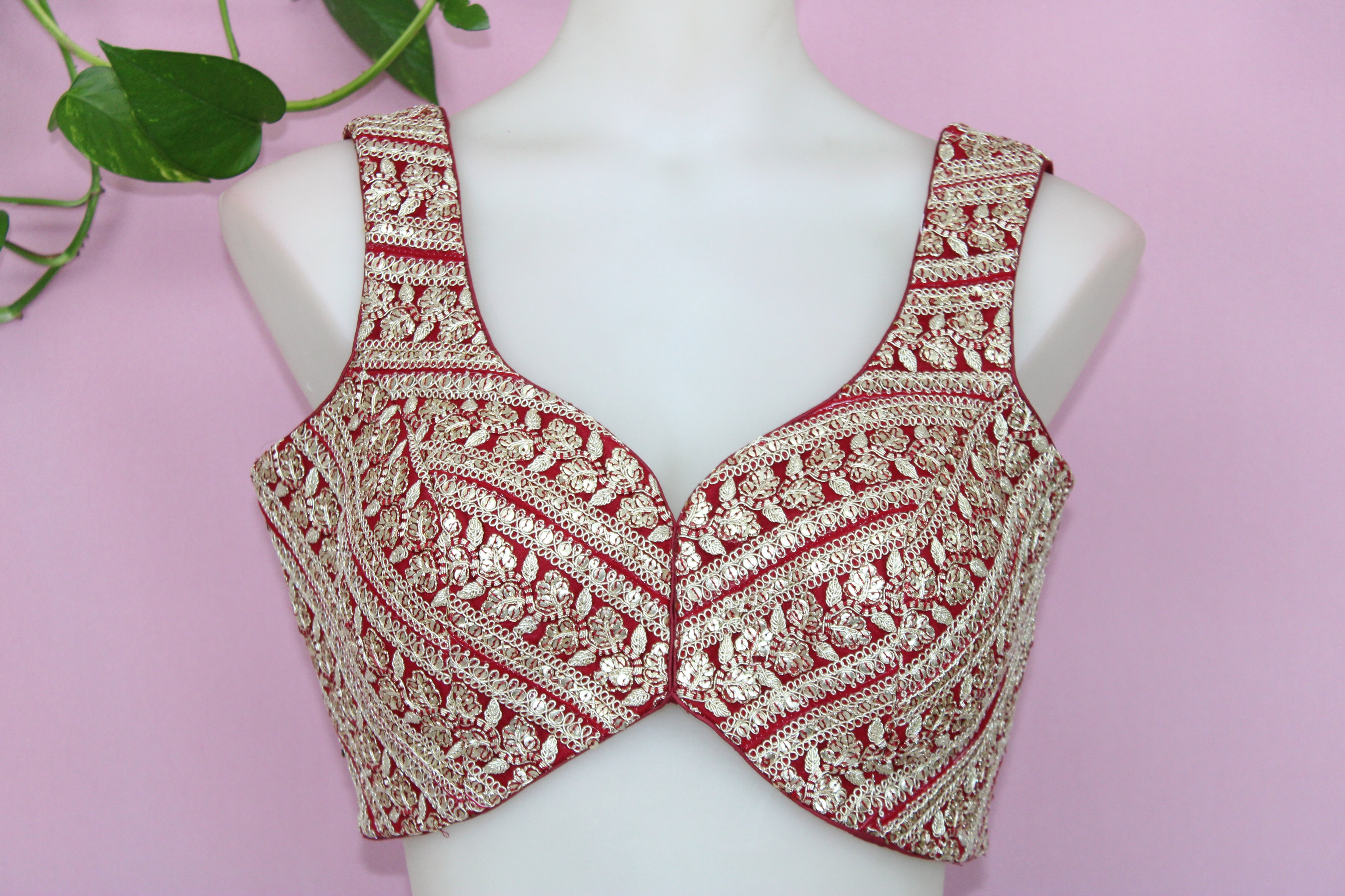 Biba - Netting Embroidered Designer Sleeveless Princess Cut Blouse