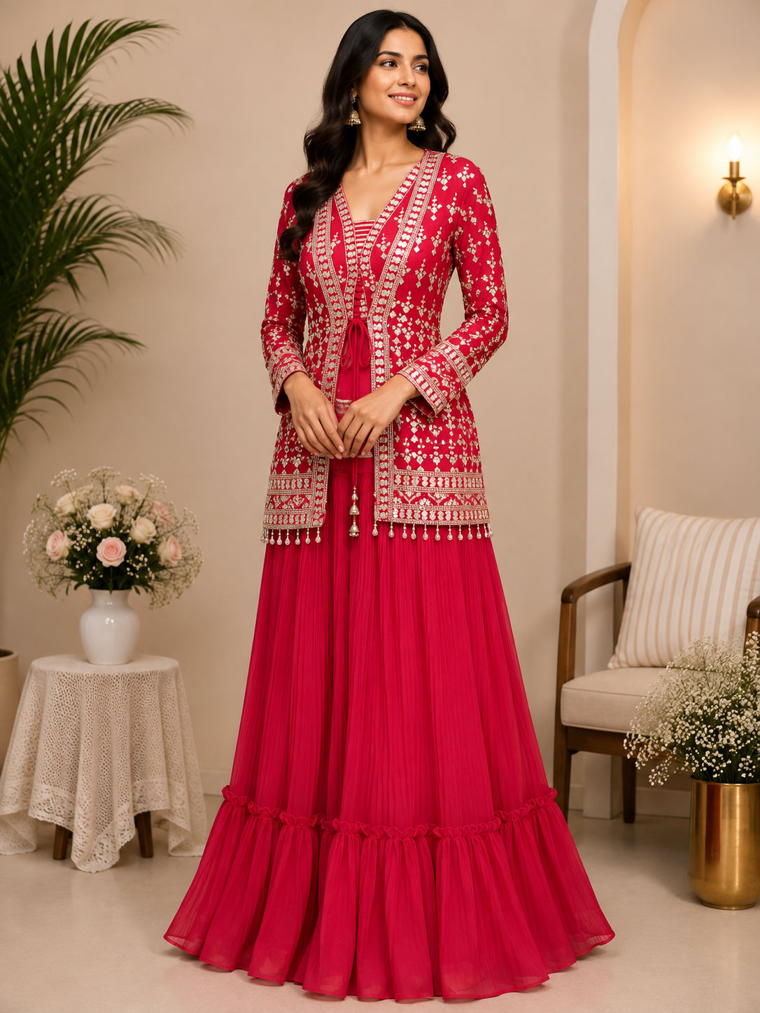 Cherry - Choli Jacket Style Lehnga