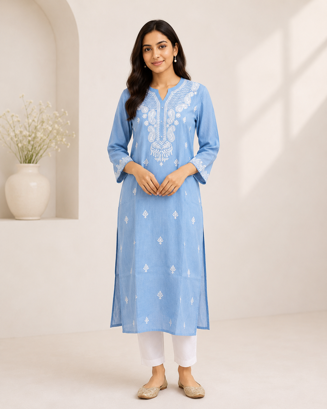Deepa - Cotton Thread Embroidery Long Kurti