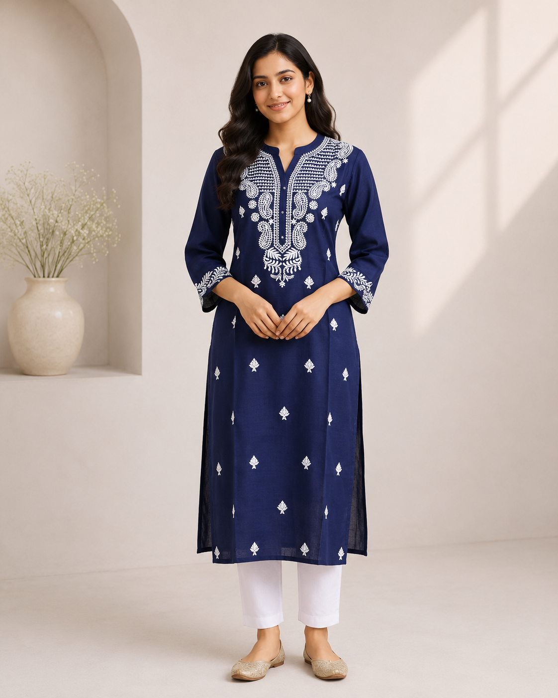 Deepa - Cotton Thread Embroidery Long Kurti