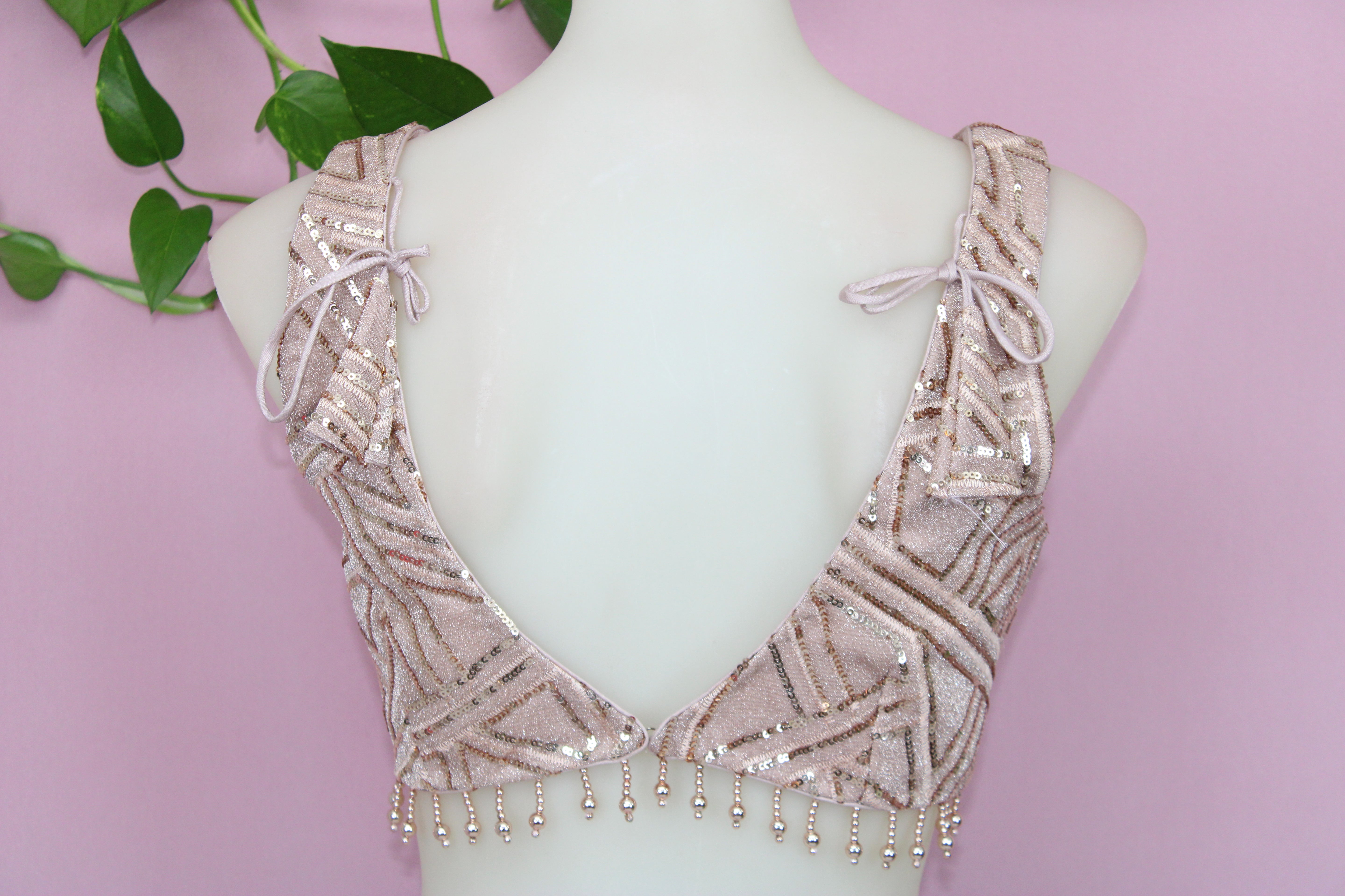 Diva - Sequin Sleeveless Embroidered Princess Cut Blouse