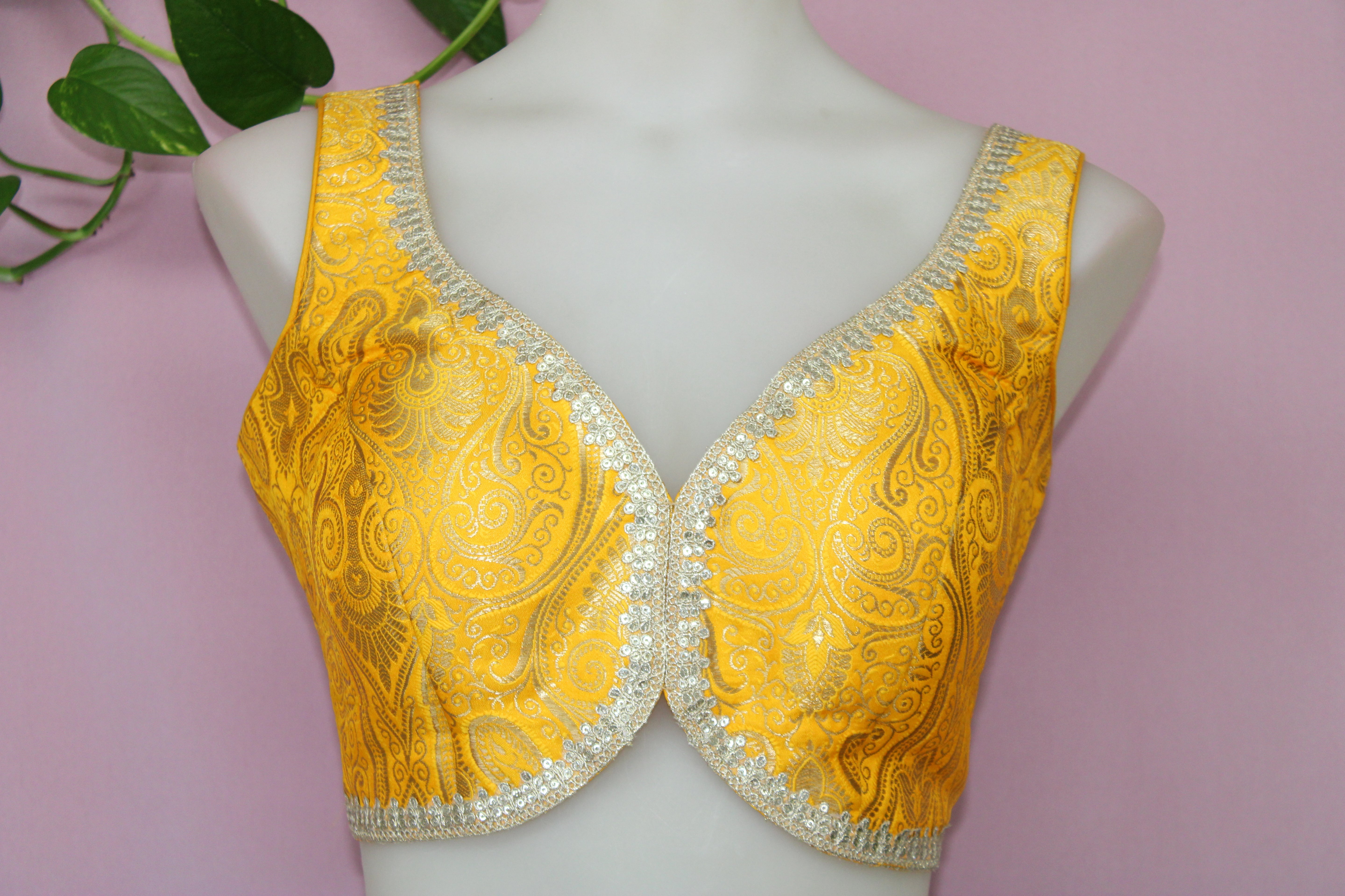 Donna - Banarasi Silk Brocade Sleeveless Princess Cut Blouse