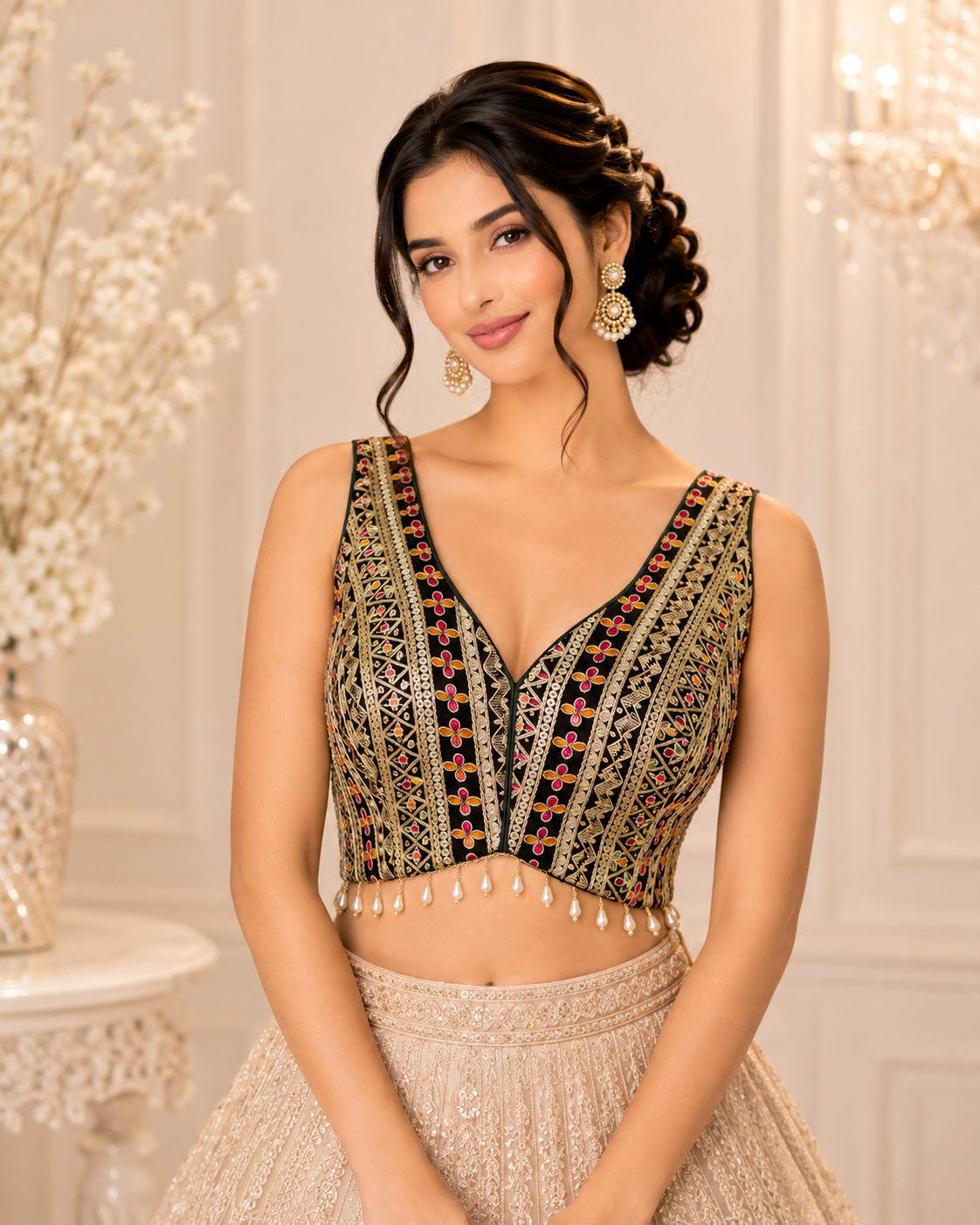 Elsa - Crush Georgette Sleeveless Princess Cut Blouse