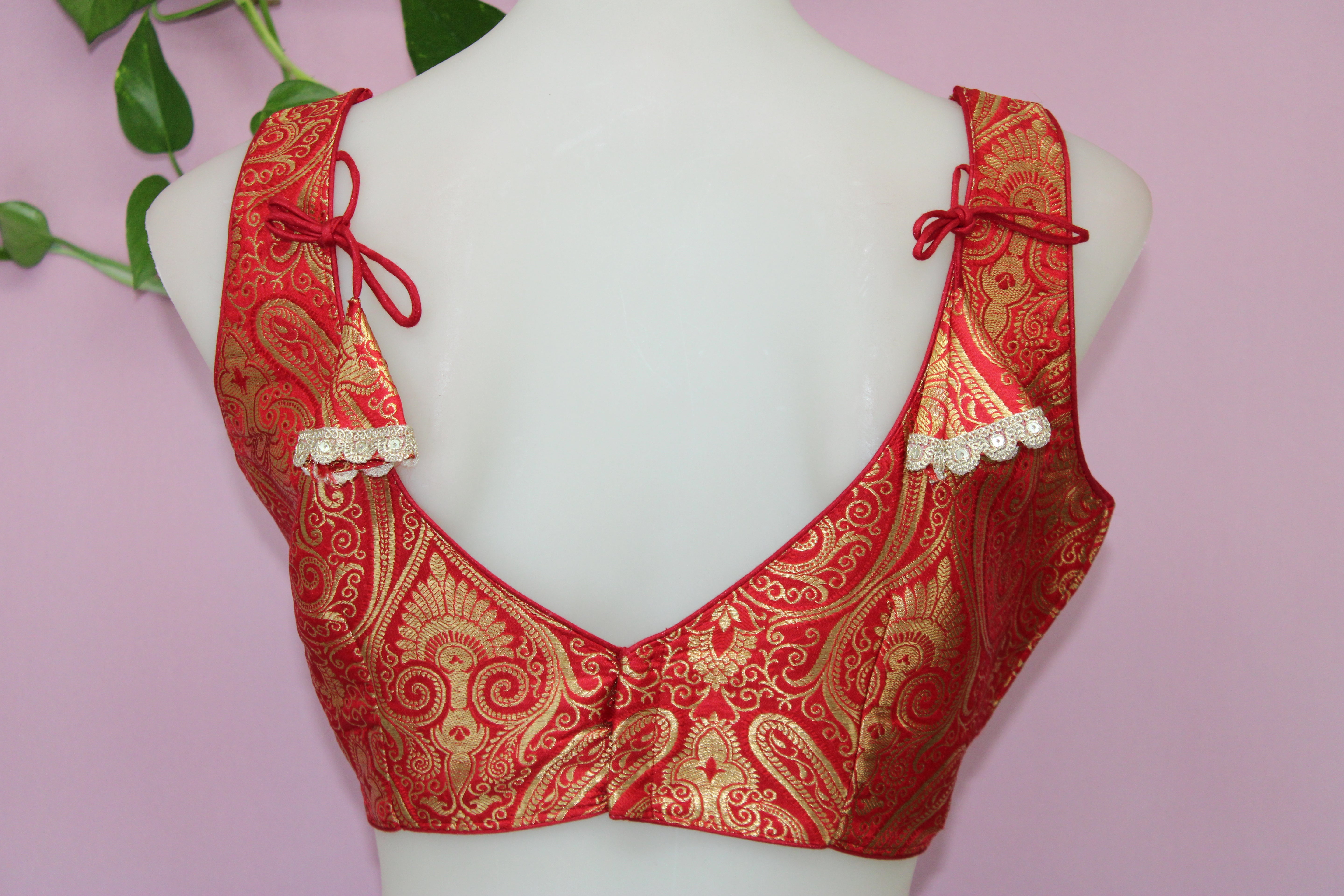 Eva - Banarasi Silk Brocade Sleeveless Princess Cut Blouse