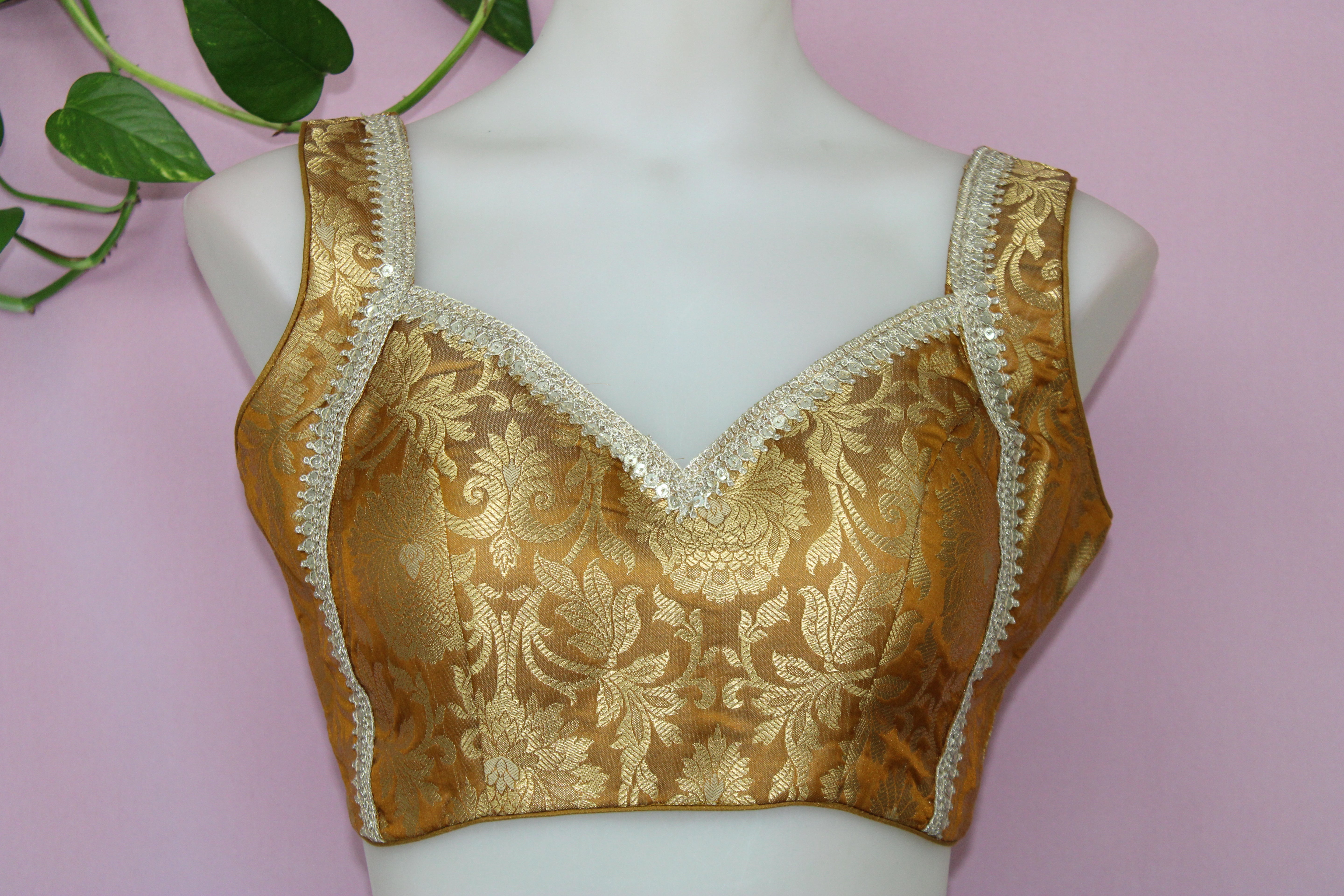 Eva - Banarasi Silk Brocade Sleeveless Princess Cut Blouse