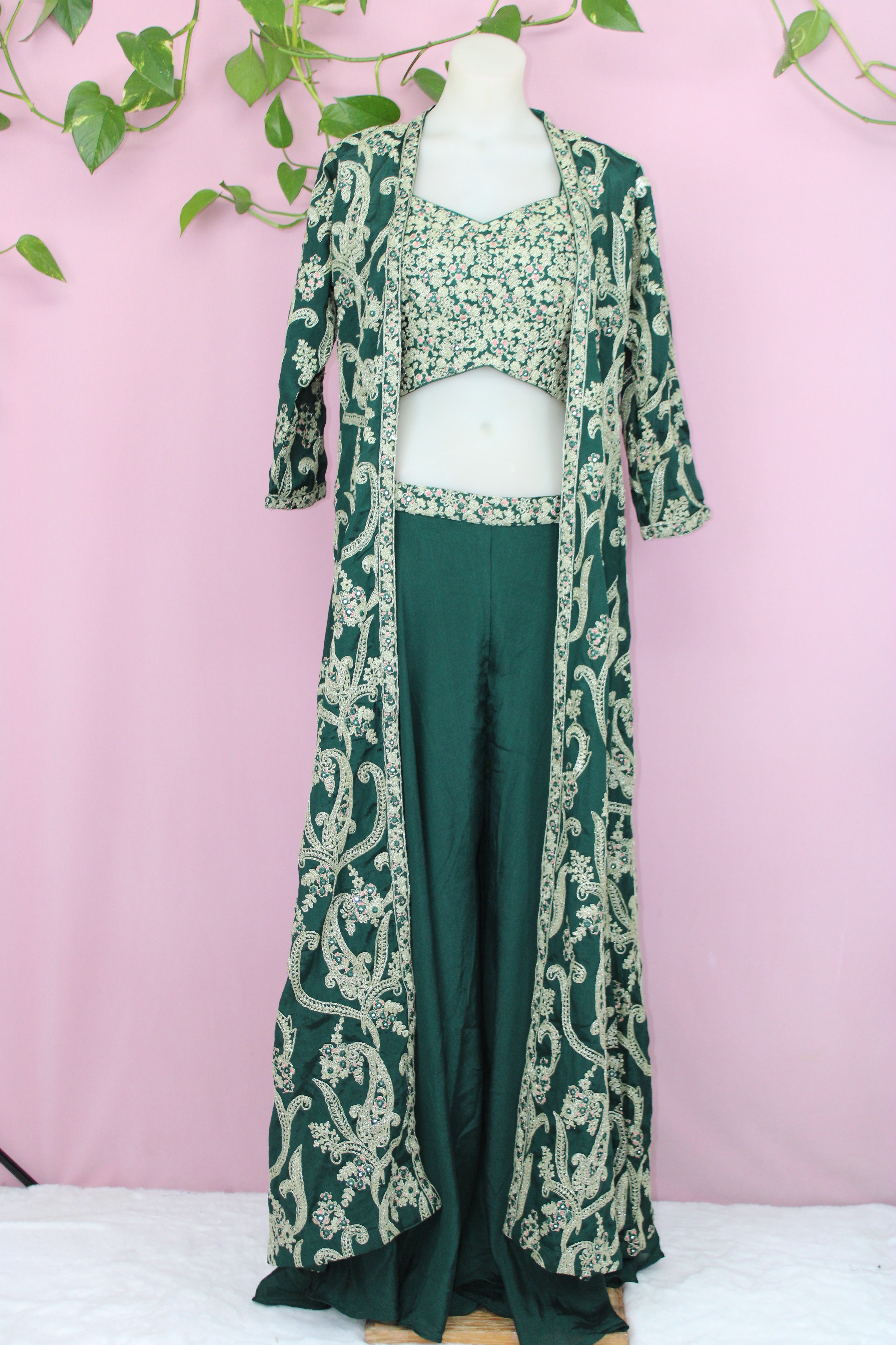 Hanya - Pure Chinnon Embroidered Indo - Western Dress