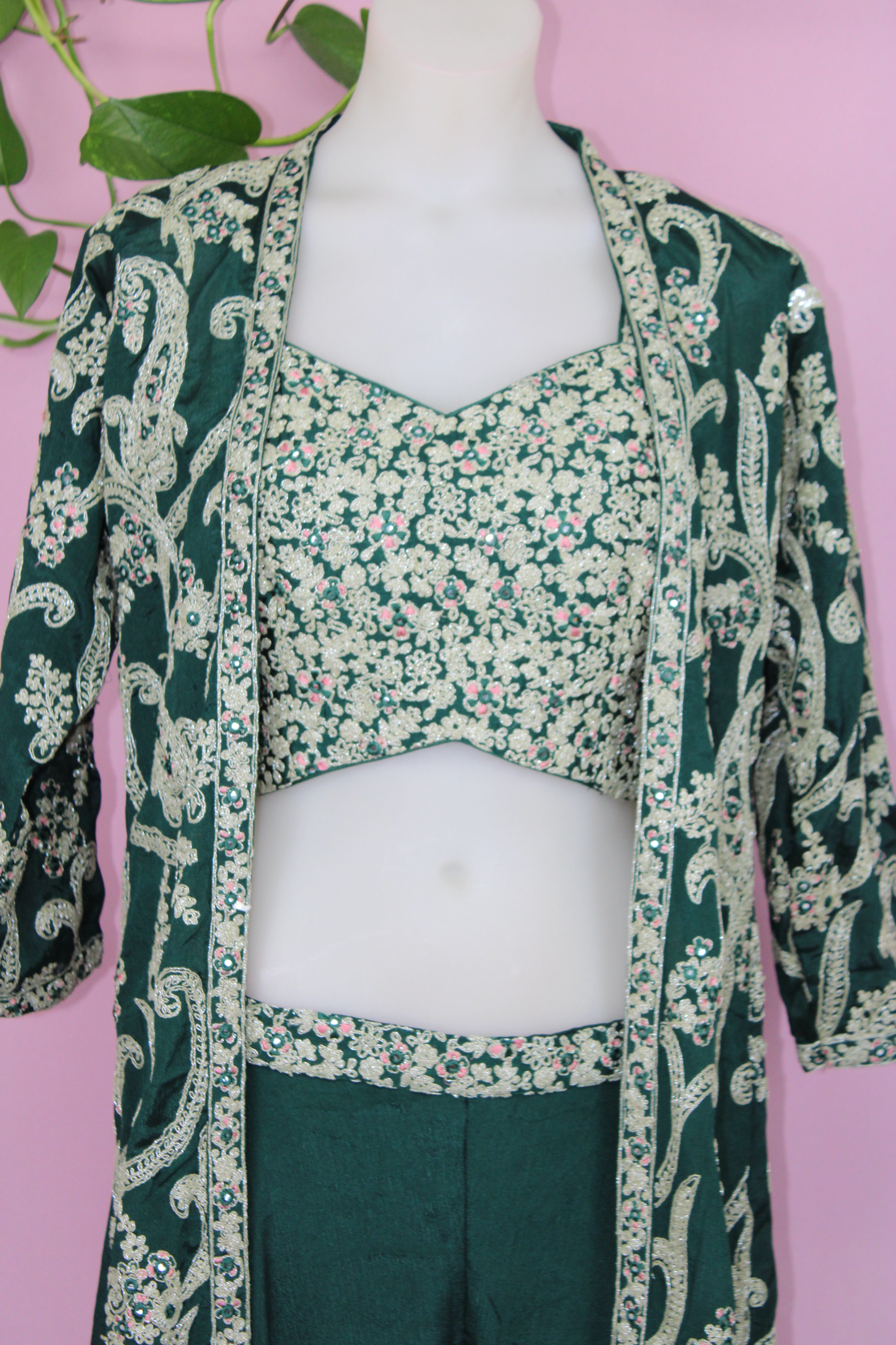 Hanya - Pure Chinnon Embroidered Indo - Western Dress