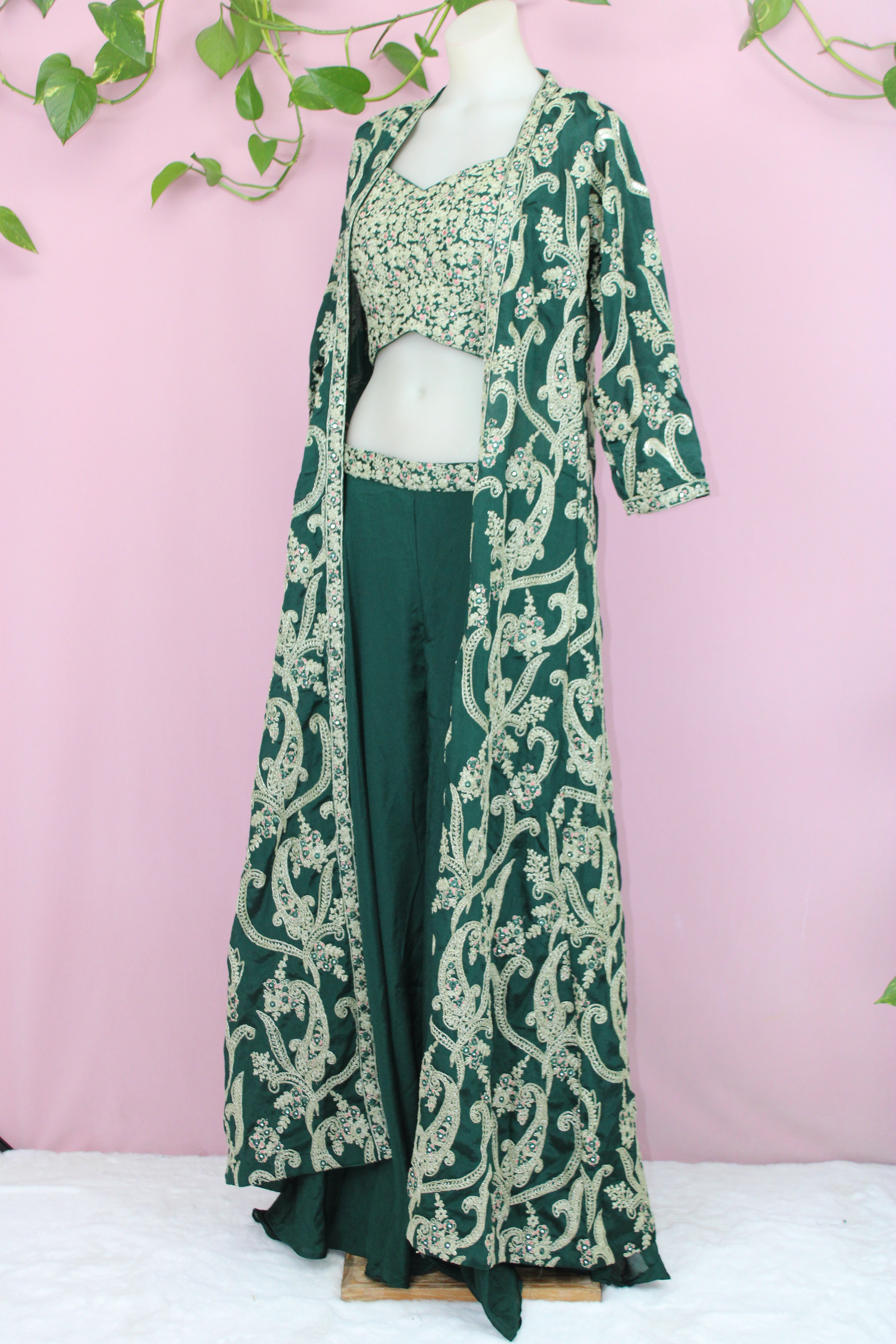 Hanya - Pure Chinnon Embroidered Indo - Western Dress