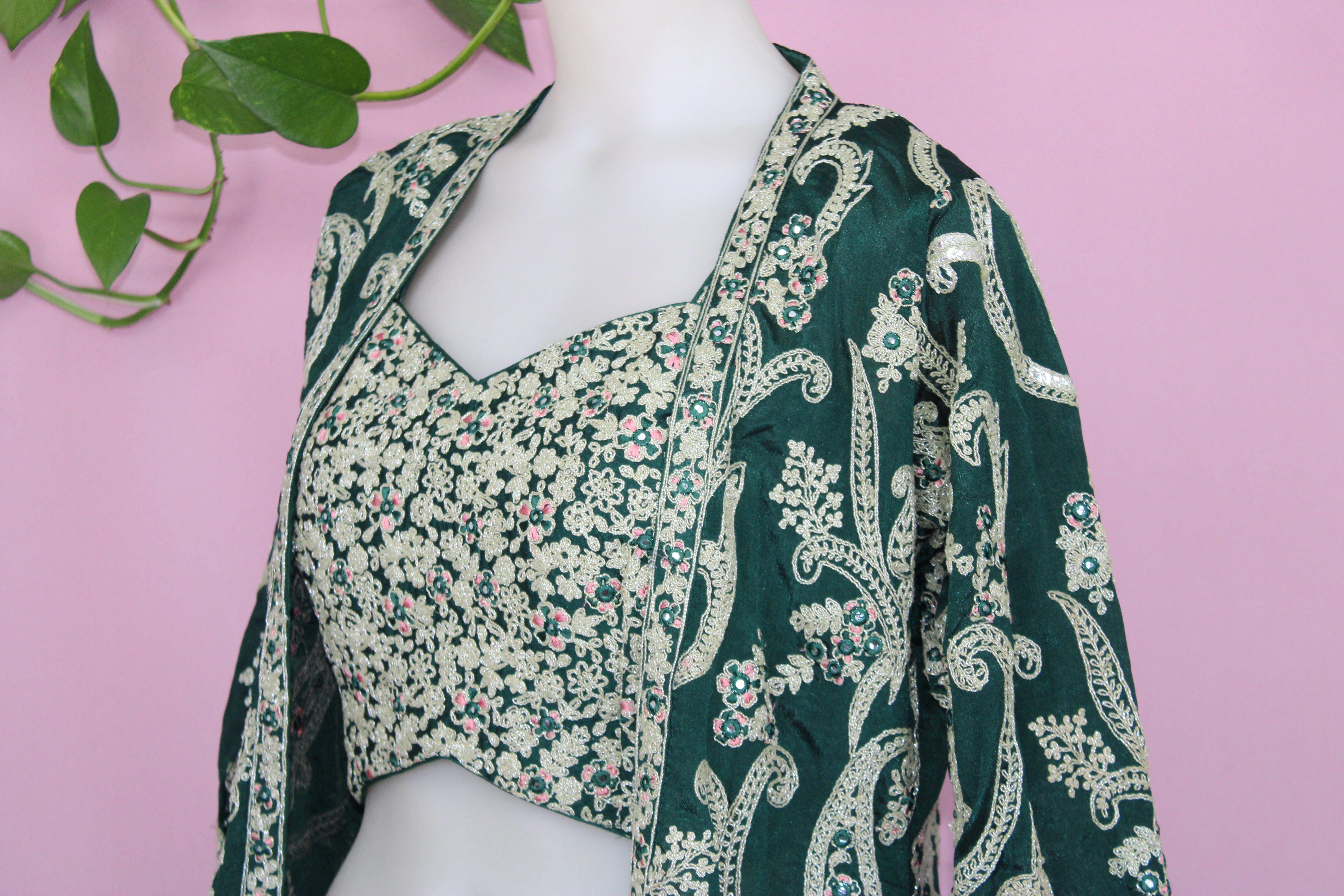 Hanya - Pure Chinnon Embroidered Indo - Western Dress