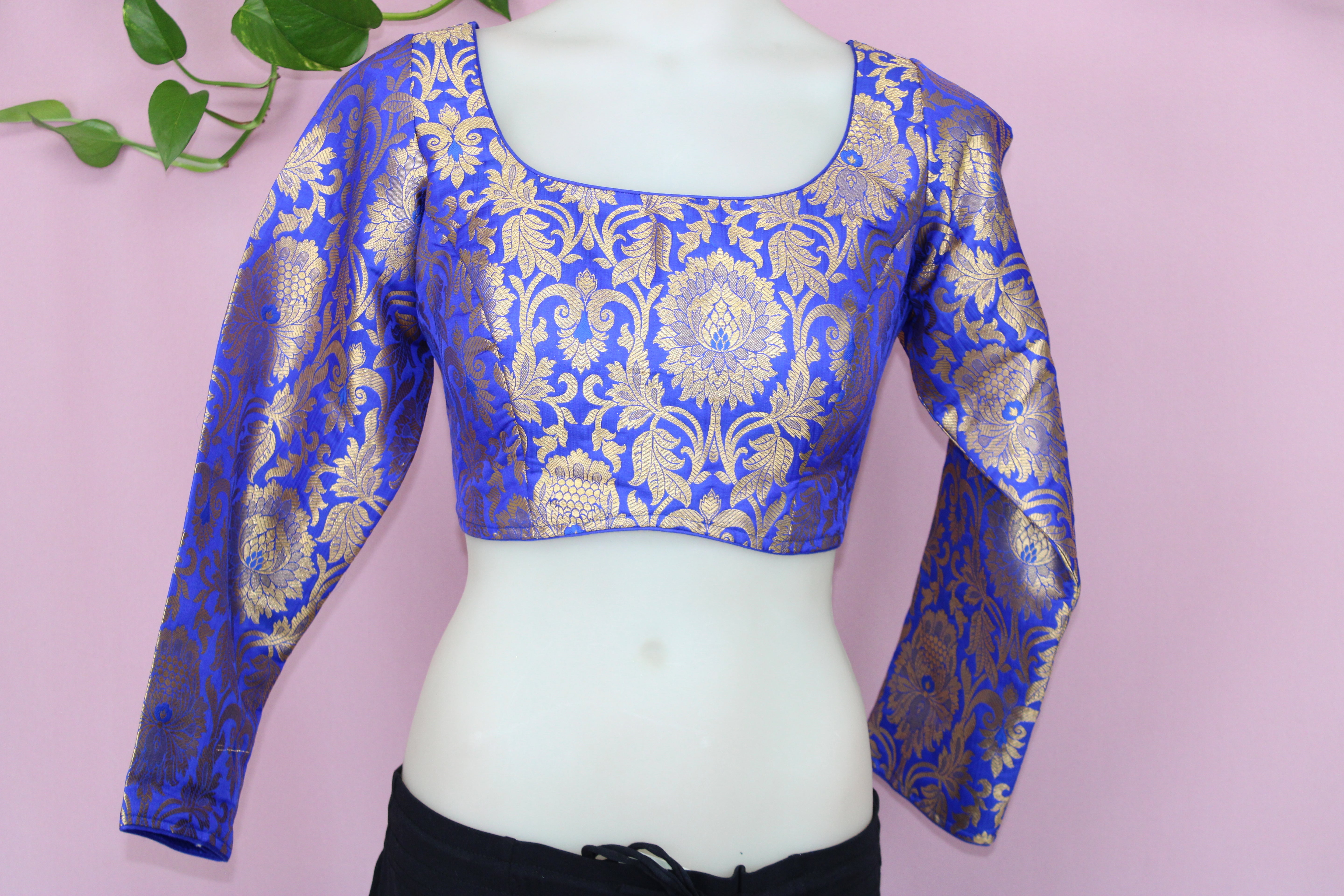 Indira - Banarasi Silk Brocade Full Sleeves Padded Princess Cut Blouse