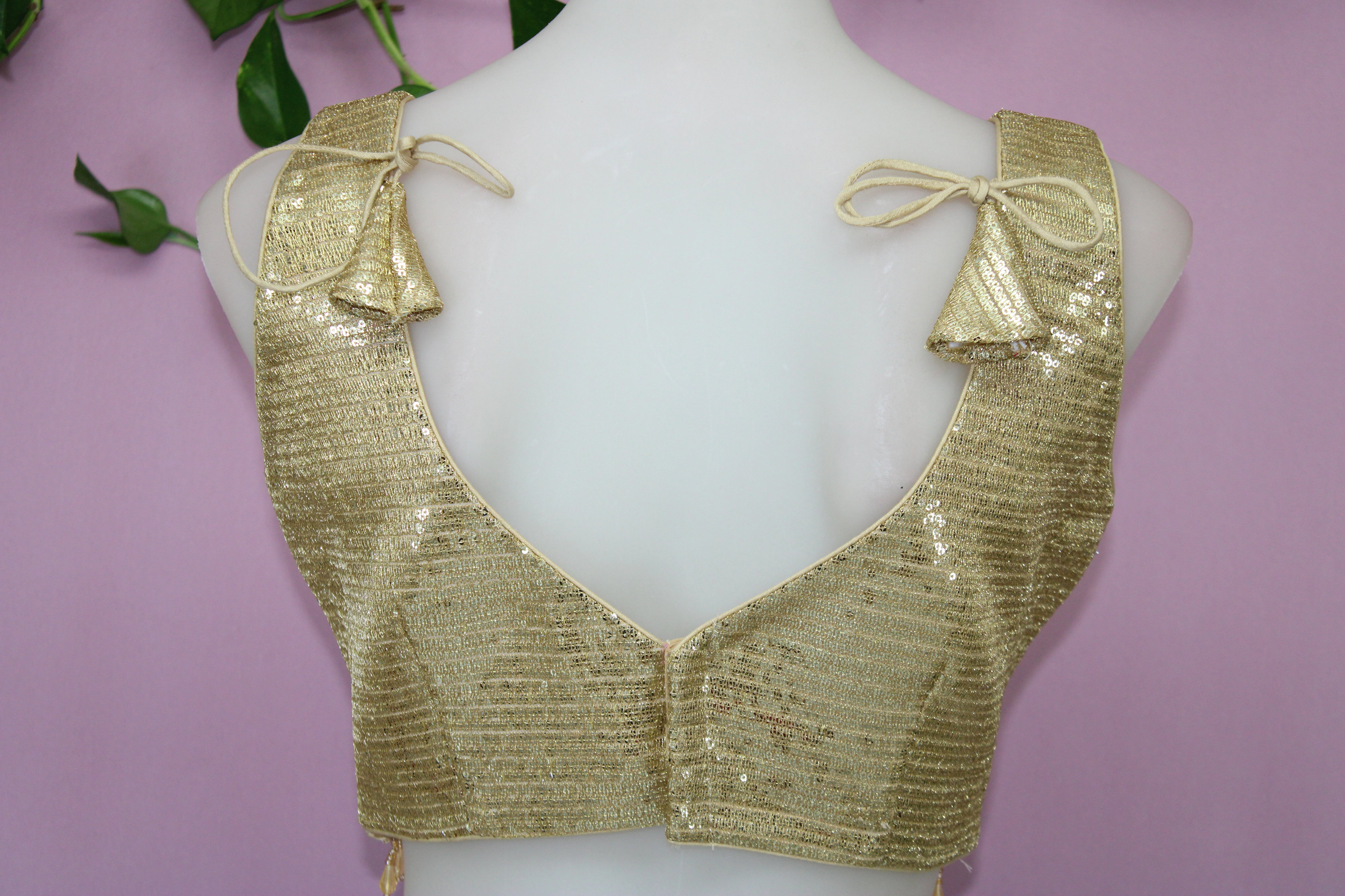 Jazz - Sequin Sleeveless Embroidered Sabyasachi Style Blouse