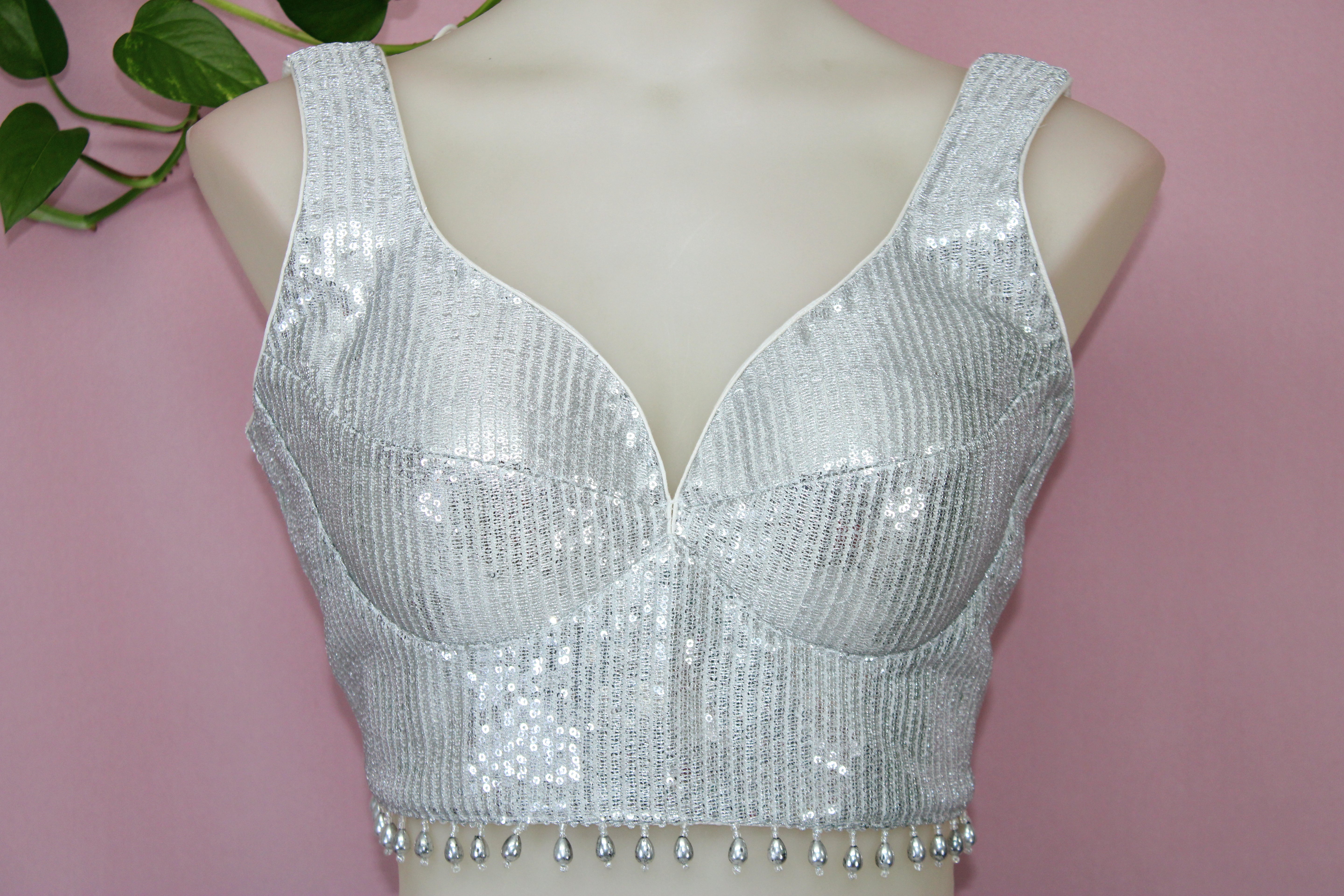 Jazz - Sequin Sleeveless Embroidered Sabyasachi Style Blouse