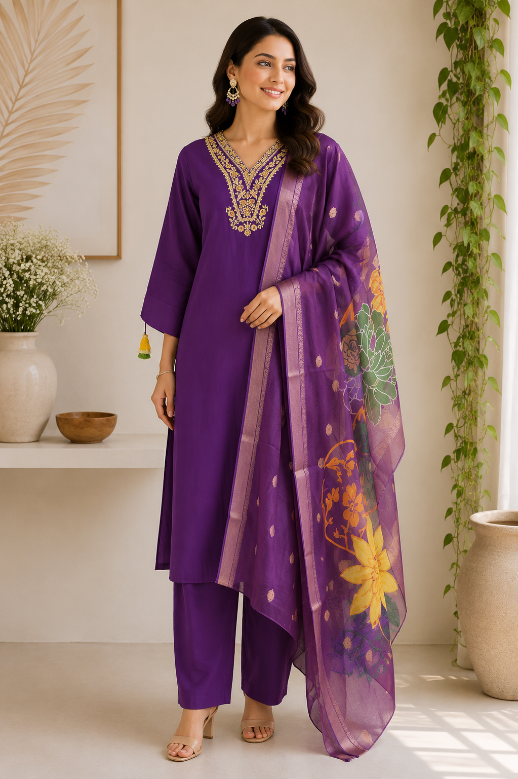 Jiya - Muslin Fabric Straight Suit