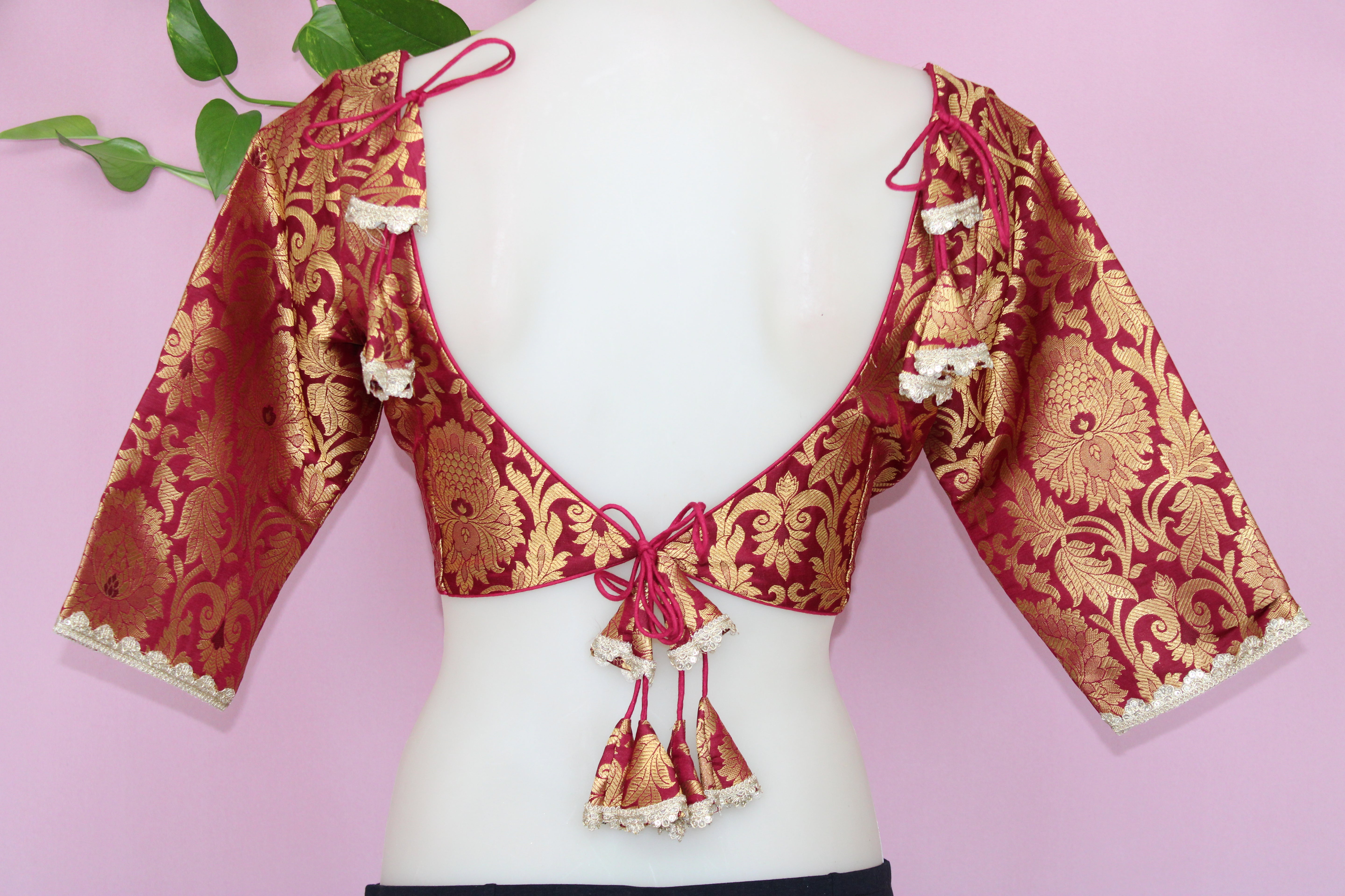 Joan - Banarasi Silk Brocade Half Sleeves Padded Princess Cut Blouse