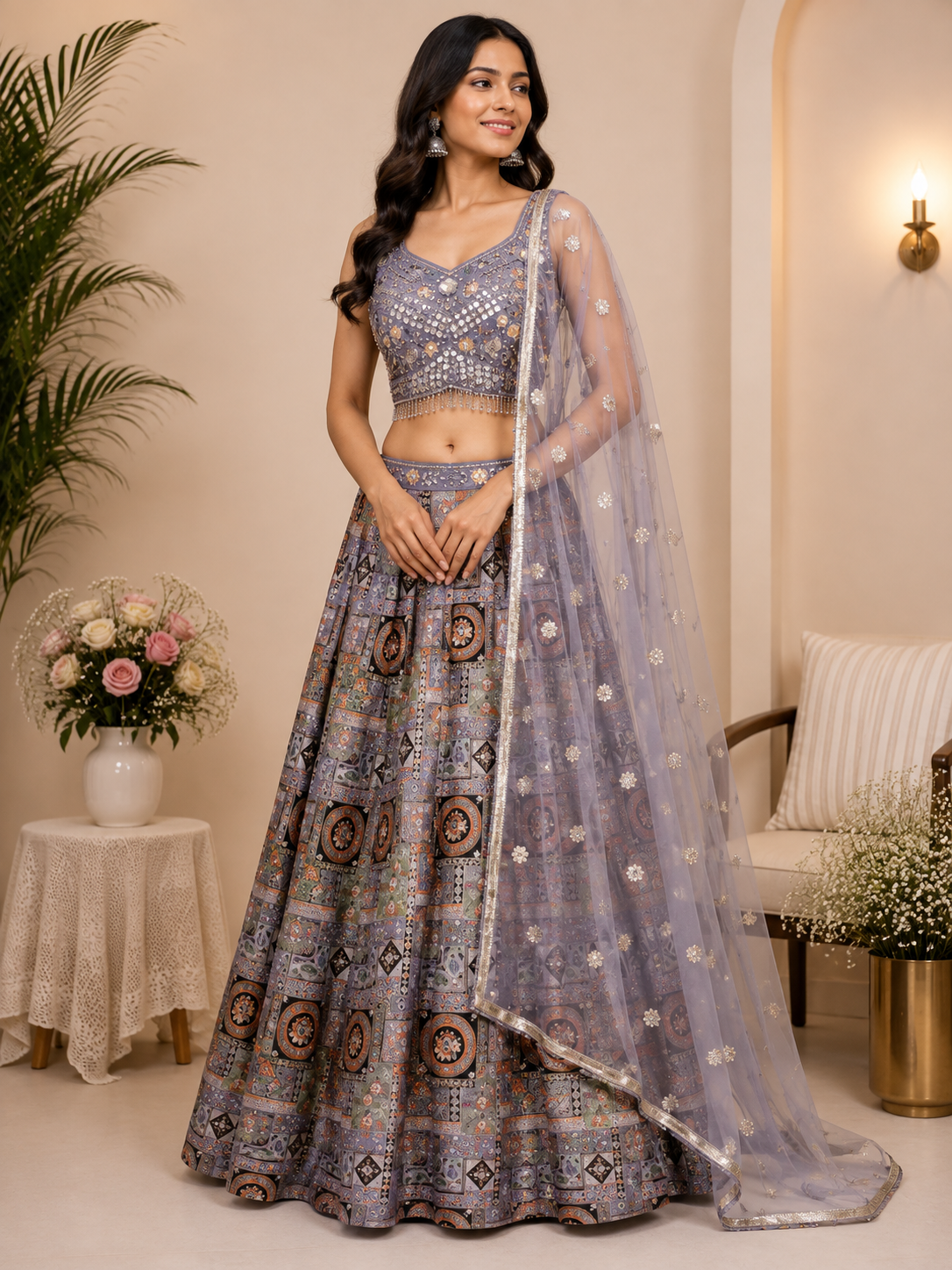 Karishma - Brocade Netting Lehenga