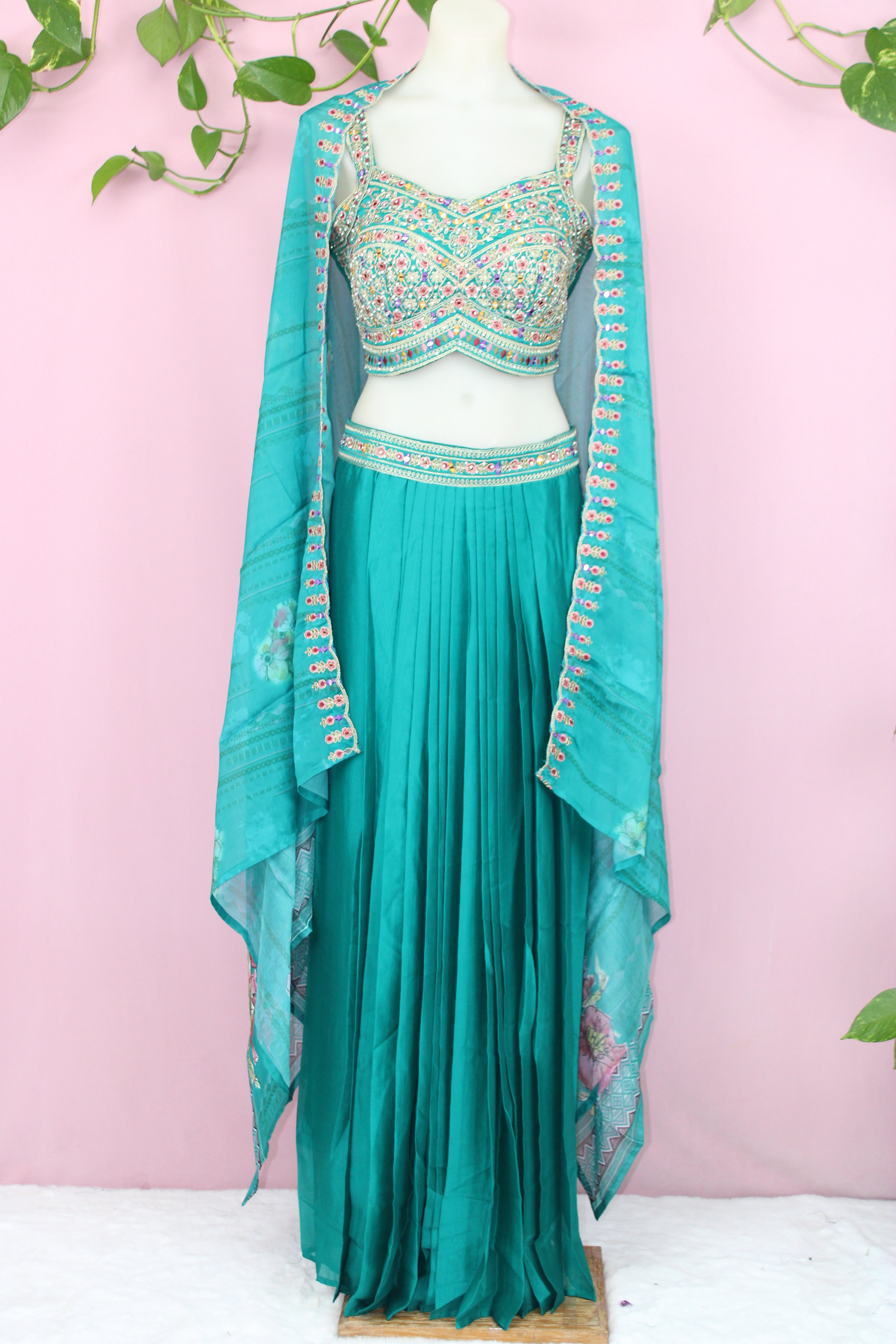 Katrina - Georgette Embroidered Indo - Western Dress