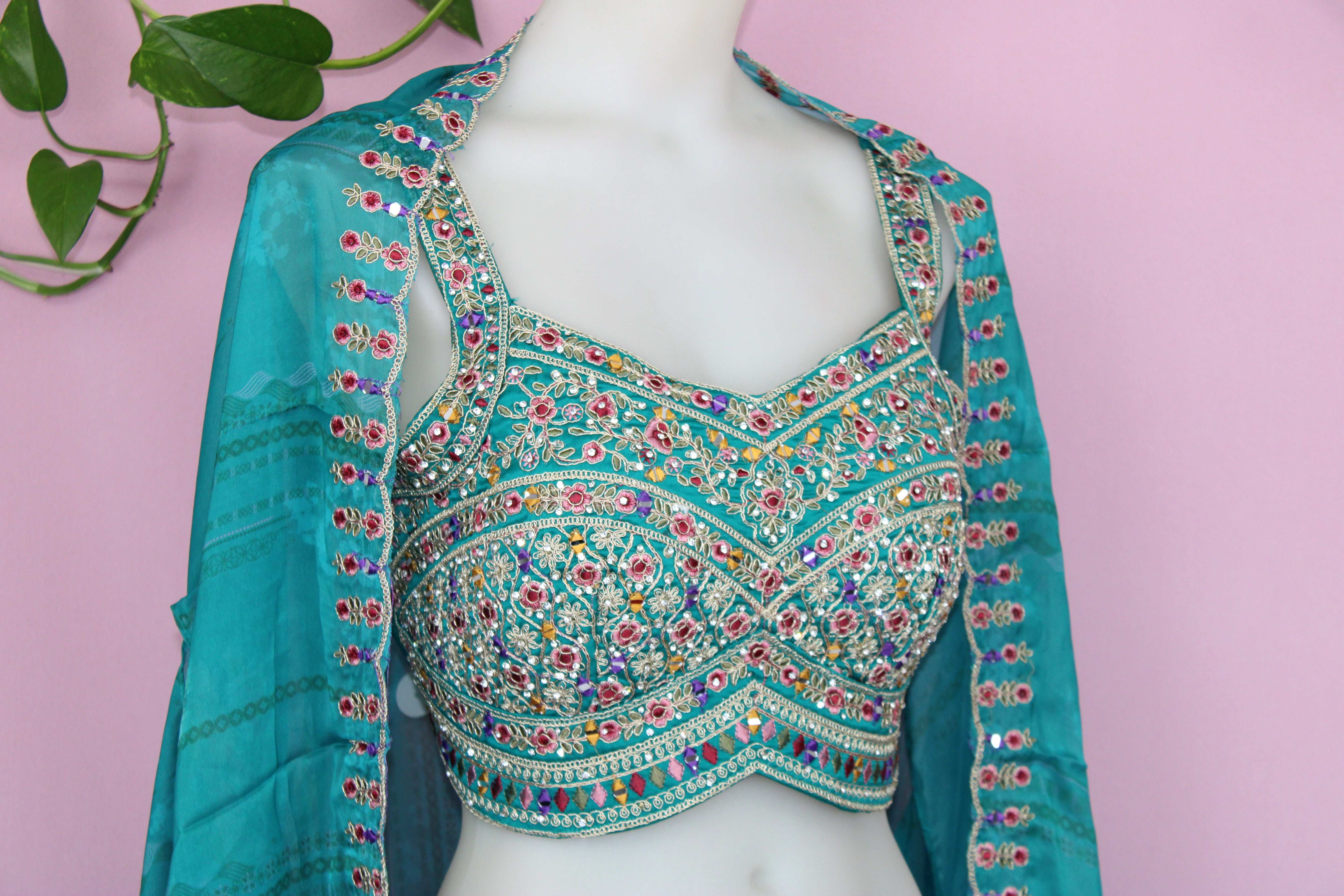 Katrina - Georgette Embroidered Indo - Western Dress