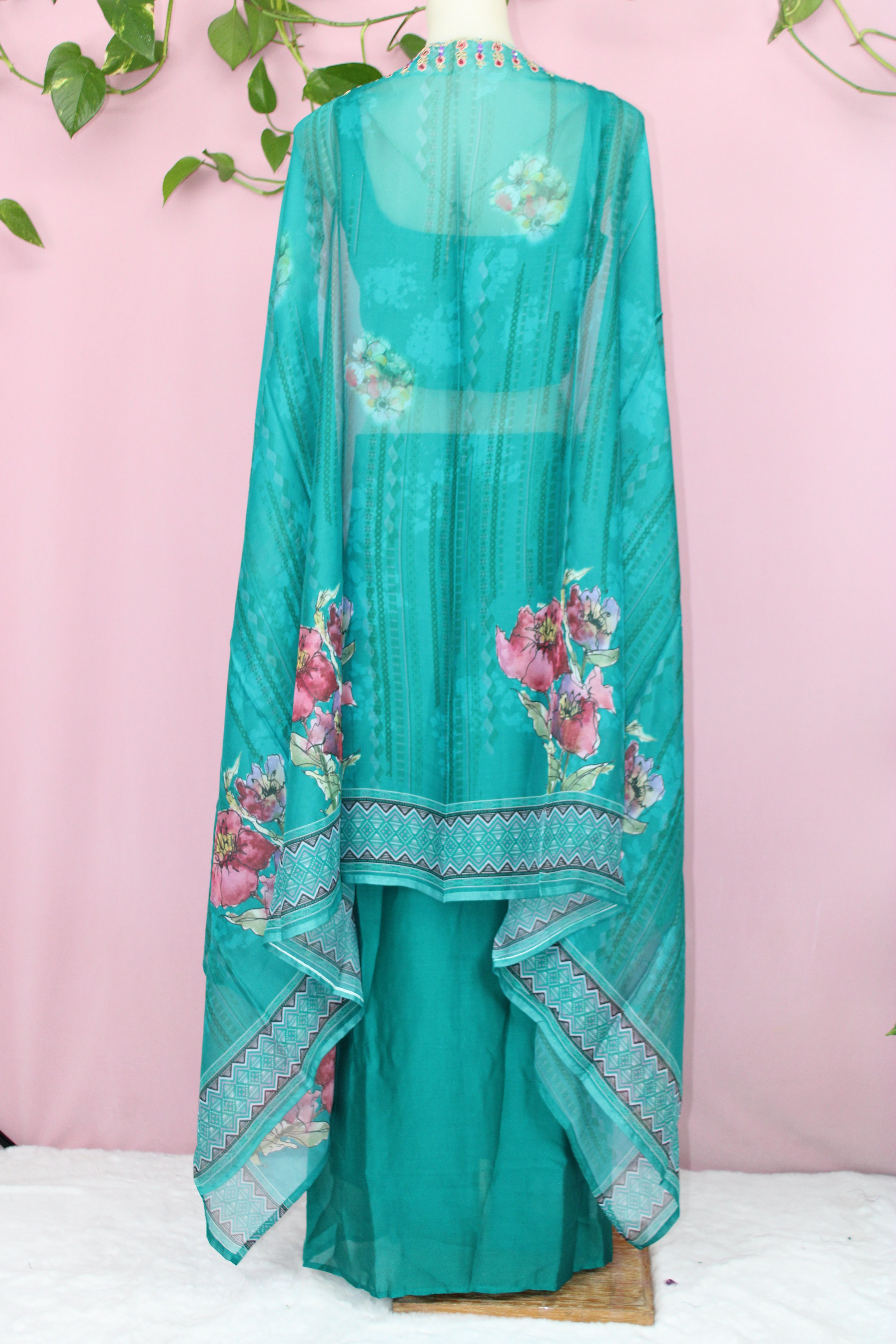 Katrina - Georgette Embroidered Indo - Western Dress