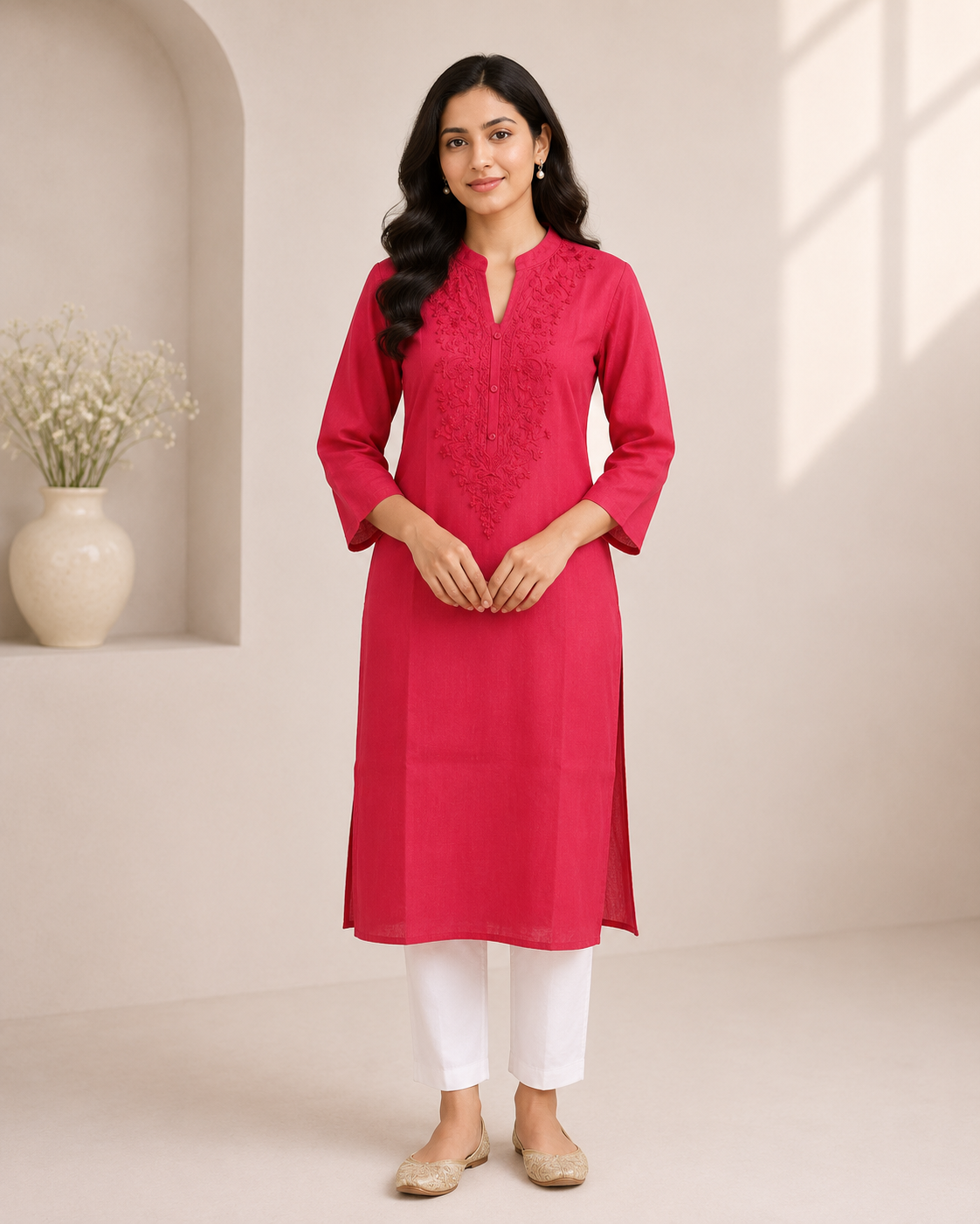 Kush - Cotton Thread Embroidery Long Kurti