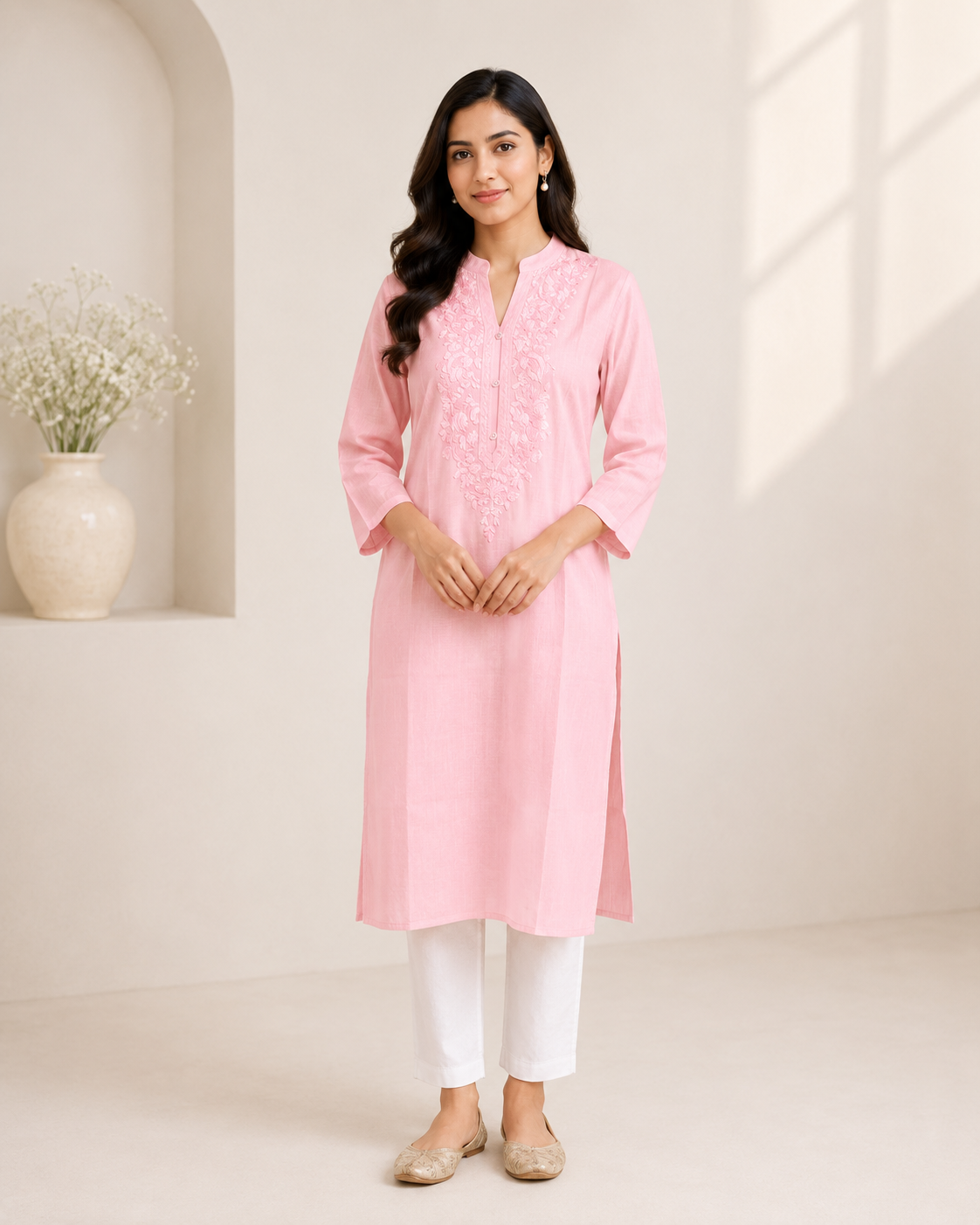 Kush - Cotton Thread Embroidery Long Kurti
