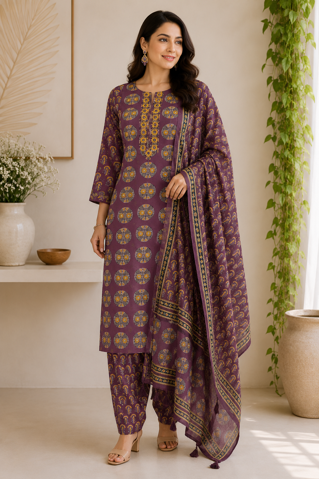 Kusom - 100% fine cotton Straight Suit