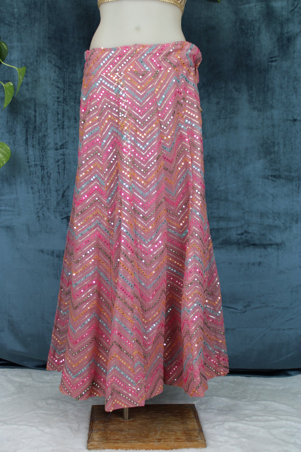 Lillie - Georgette Sequin Circular Lehenga Skirt