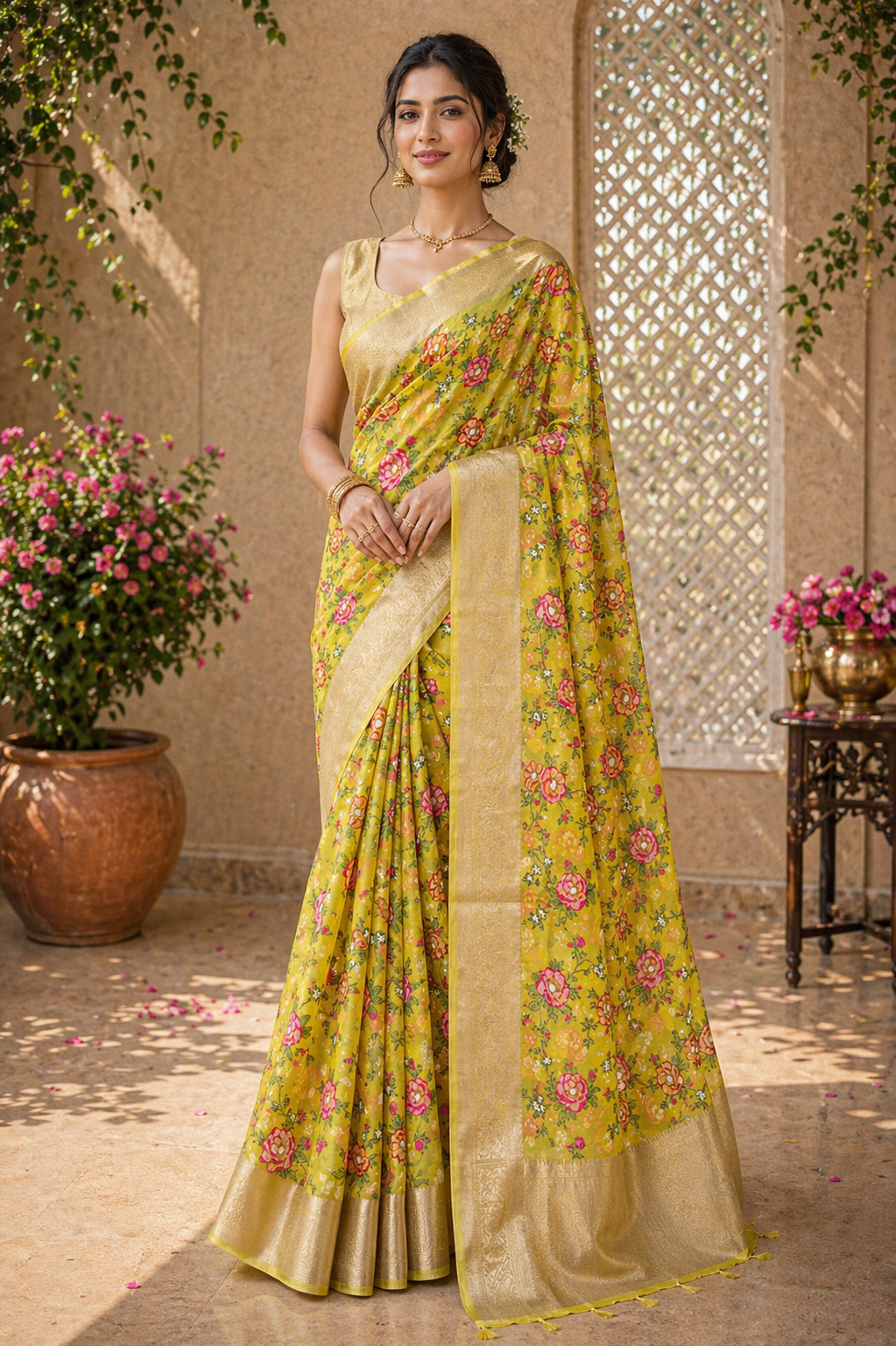Rashmi - Blend Organza Embroidery Saree