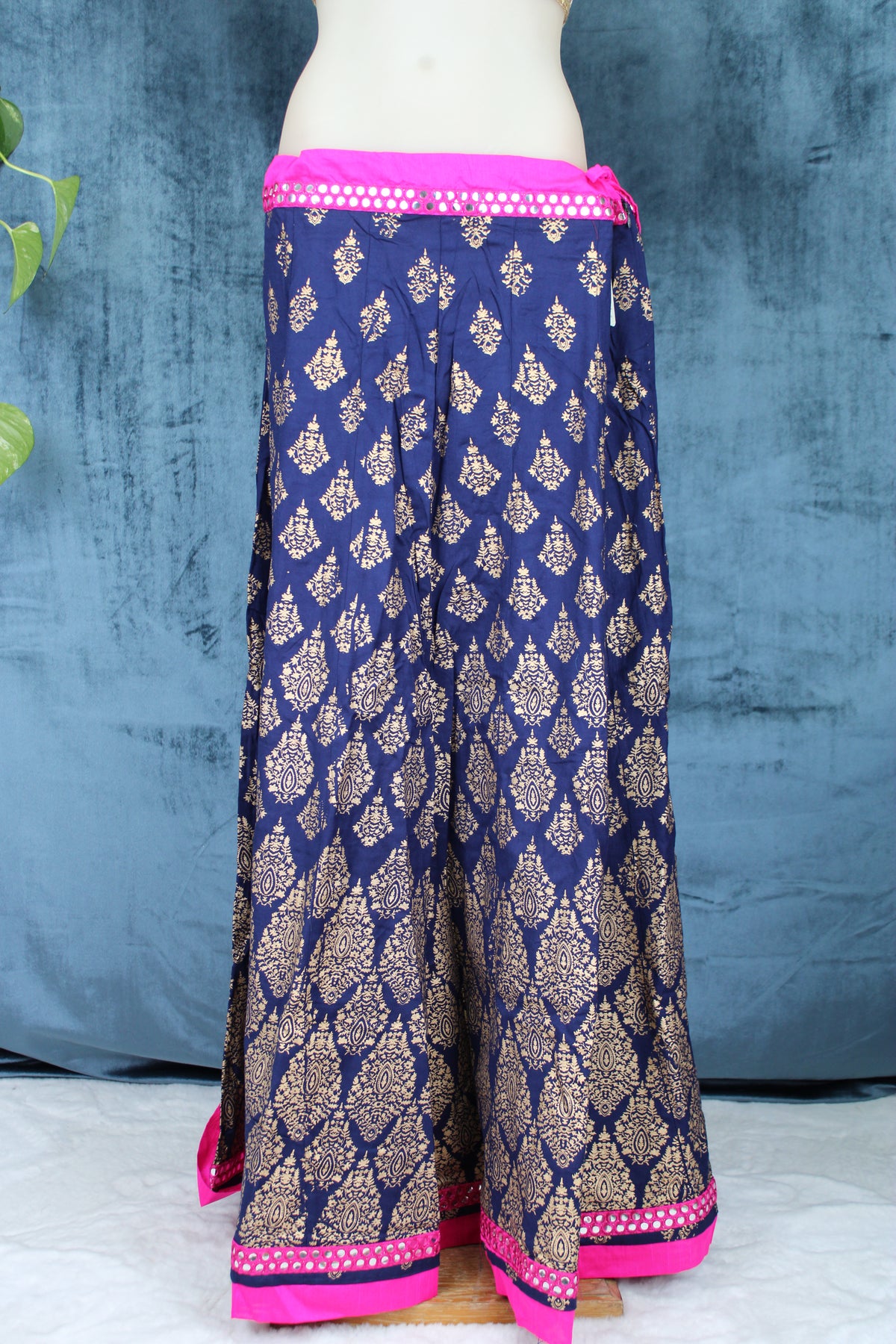 Mary - Cotton Block Print Panel Ghaghra