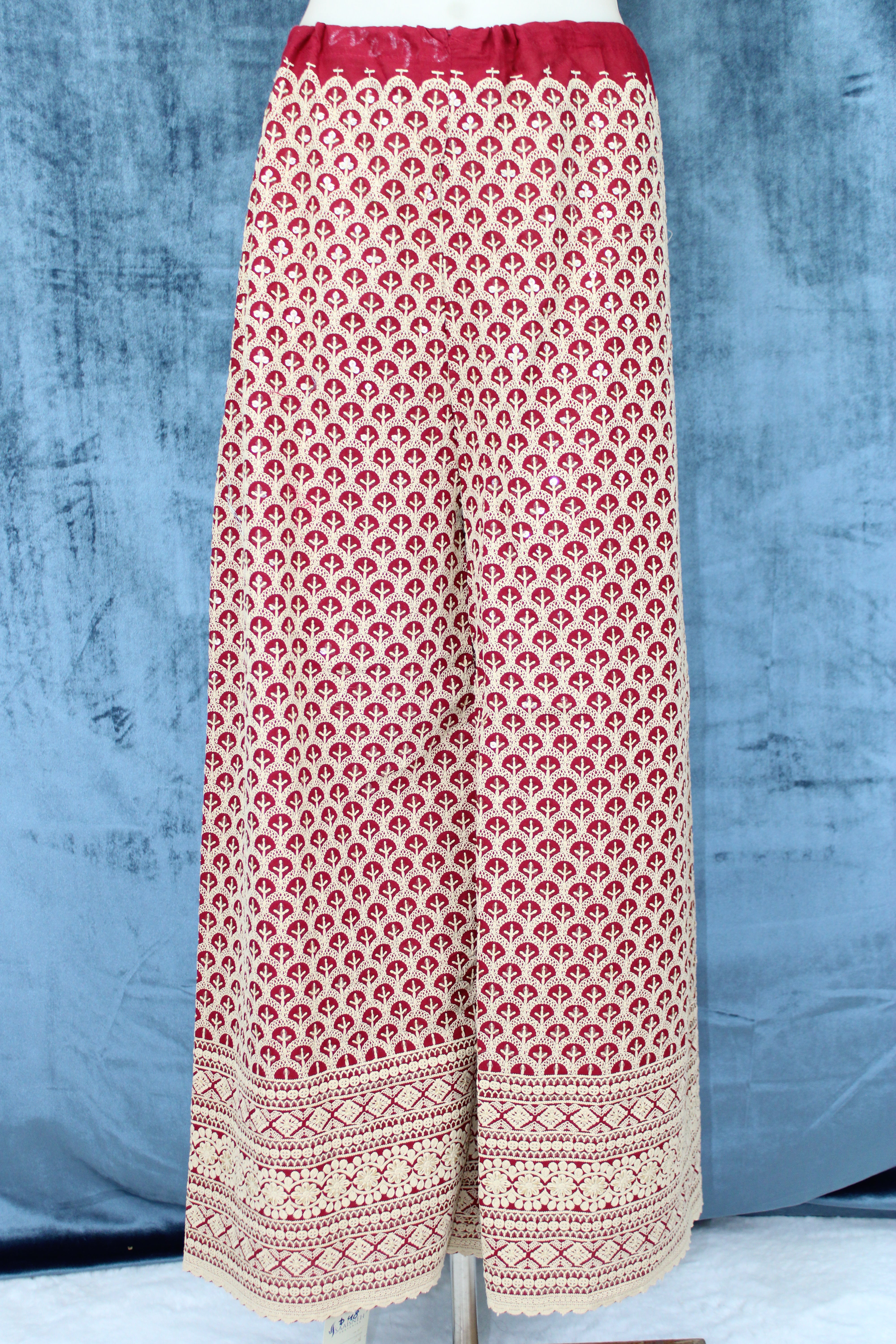 Mastani Contrast Embroidery - Plazo Pant