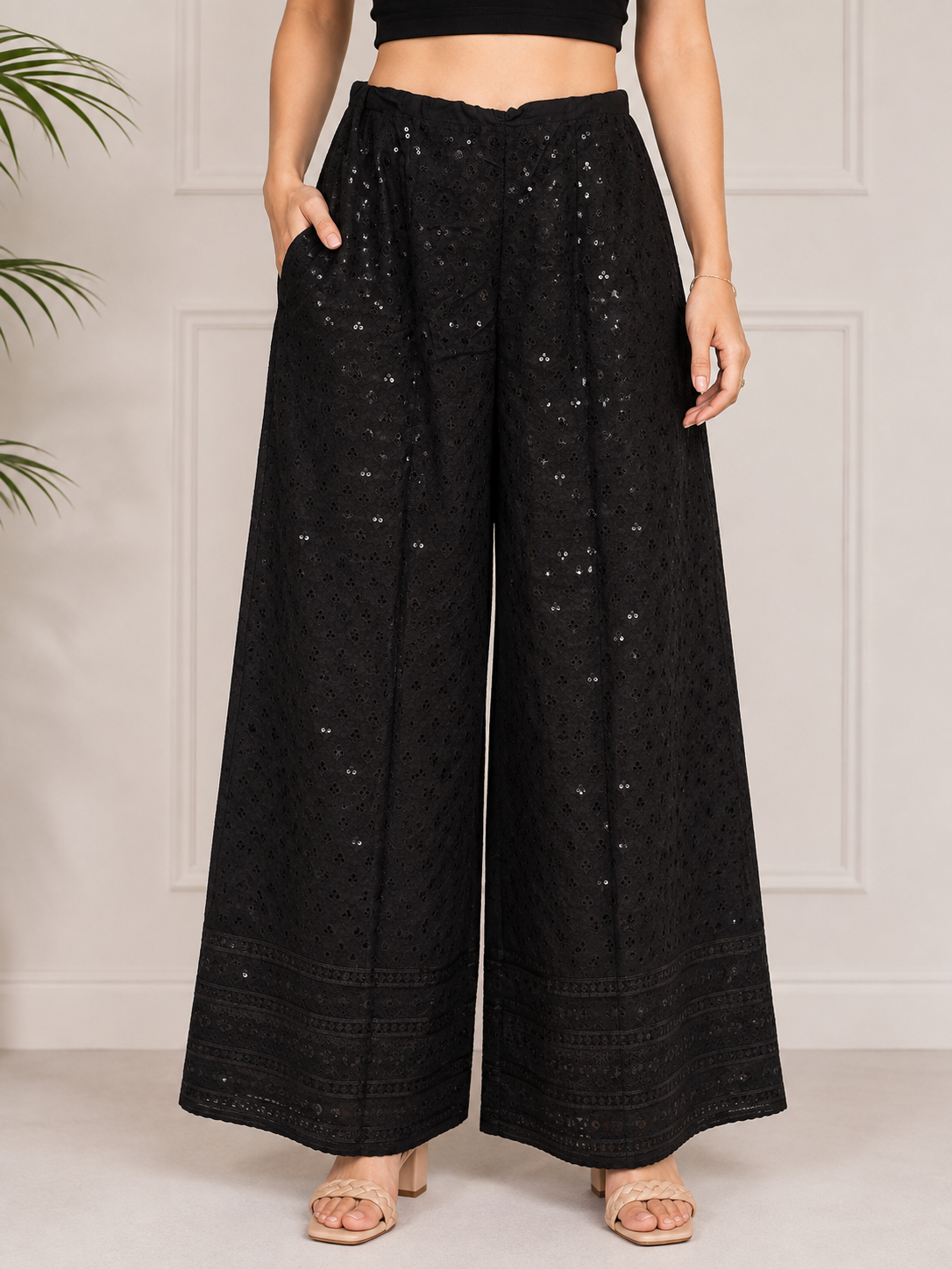 Mastani Self Embroidery - Plazo Pant