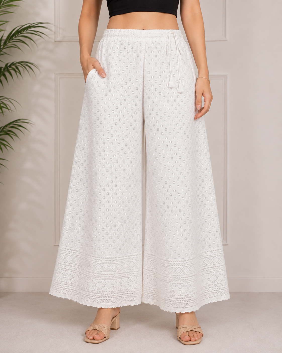 Mastani Self Embroidery - Plazo Pant